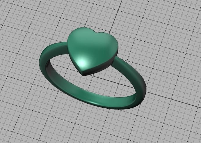 Small Heart Flat Ring Tiny Heart Band 3D print model 3D print model_37