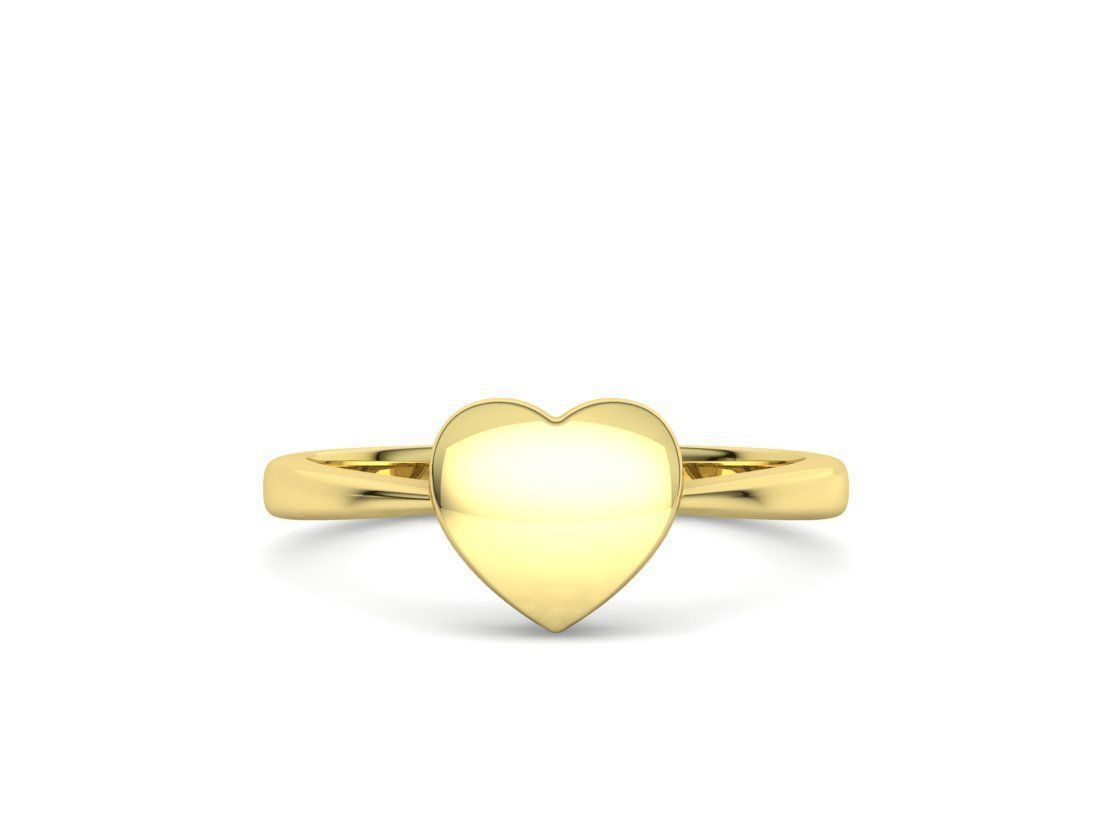 Small Heart Flat Ring Tiny Heart Band 3D print model 3D print model_31