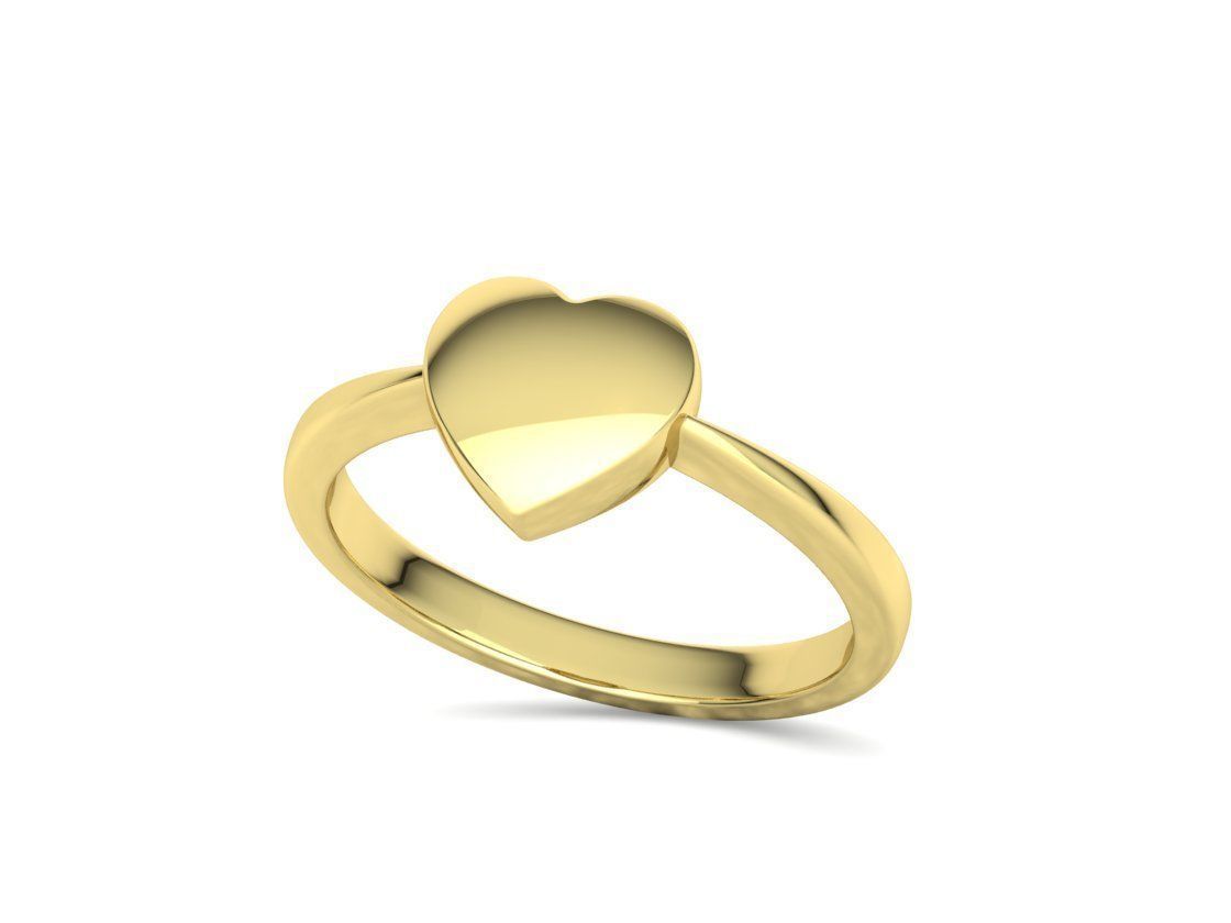 Small Heart Flat Ring Tiny Heart Band 3D print model 3D print model_28