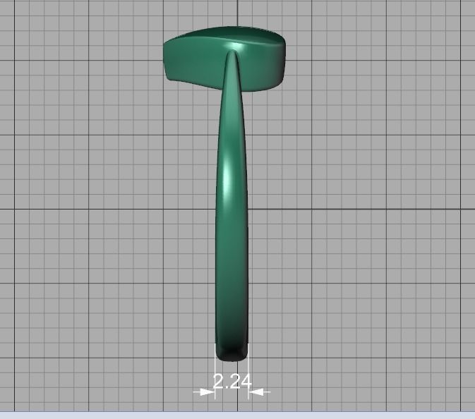 Small Heart Flat Ring Tiny Heart Band 3D print model 3D print model_40