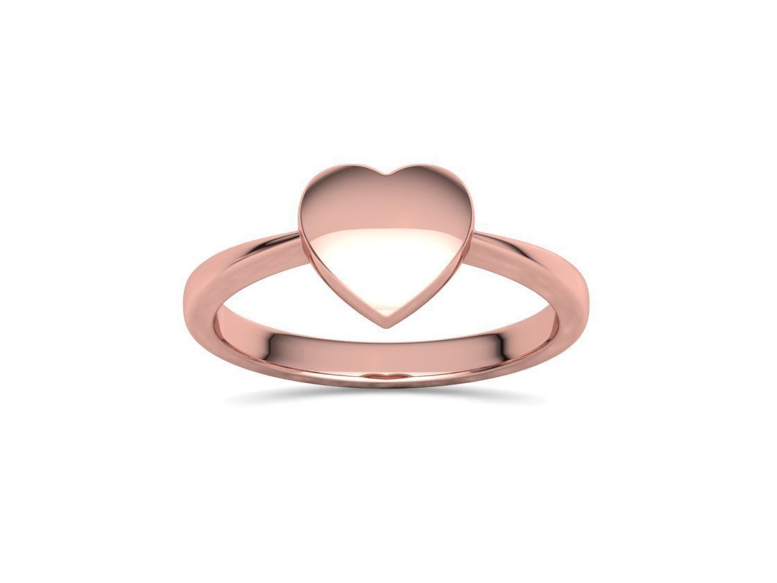 Small Heart Flat Ring Tiny Heart Band 3D print model 3D print model_9