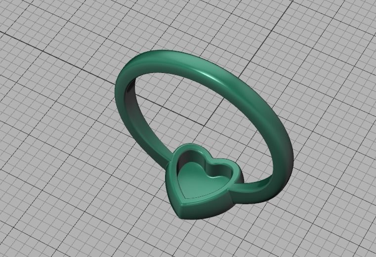 Small Heart Flat Ring Tiny Heart Band 3D print model 3D print model_38