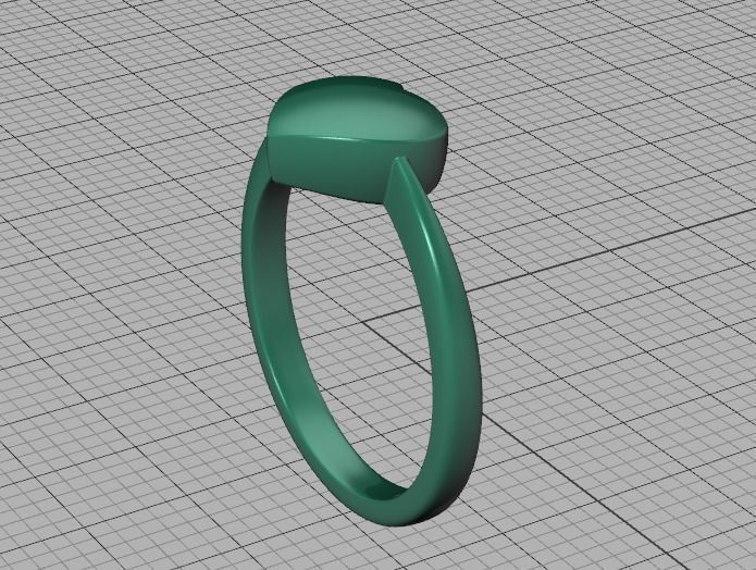 Small Heart Flat Ring Tiny Heart Band 3D print model 3D print model_39