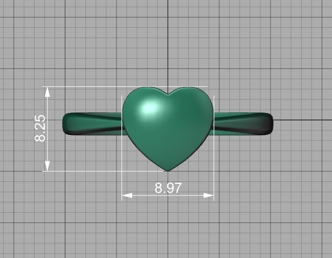 Small Heart Flat Ring Tiny Heart Band 3D print model 3D print model_8