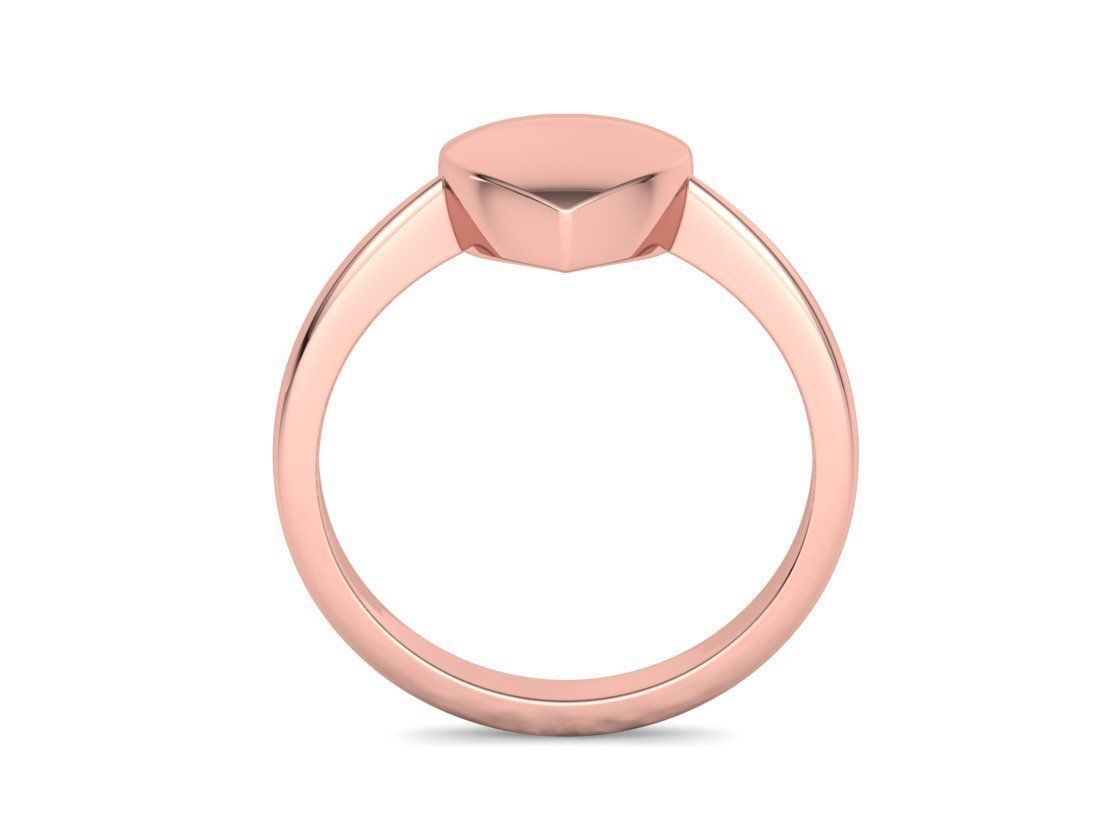 Small Heart Flat Ring Tiny Heart Band 3D print model 3D print model_12