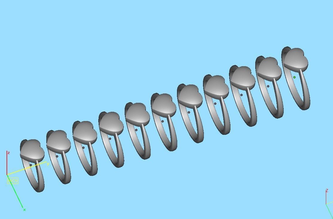 Small Heart Flat Ring Tiny Heart Band 3D print model 3D print model_41