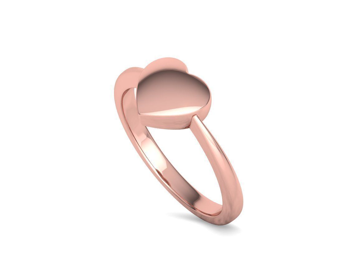 Small Heart Flat Ring Tiny Heart Band 3D print model 3D print model_21