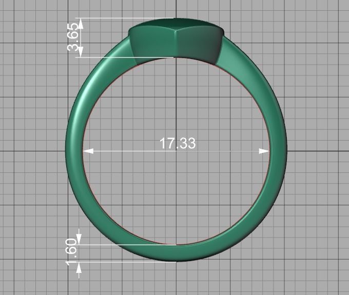 Small Heart Flat Ring Tiny Heart Band 3D print model 3D print model_35