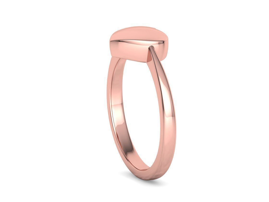 Small Heart Flat Ring Tiny Heart Band 3D print model 3D print model_18