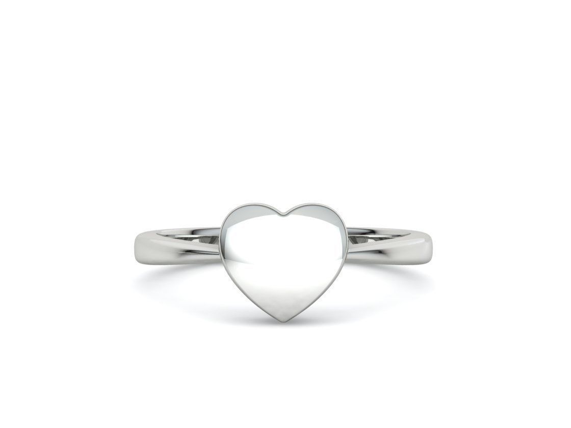 Small Heart Flat Ring Tiny Heart Band 3D print model 3D print model_32