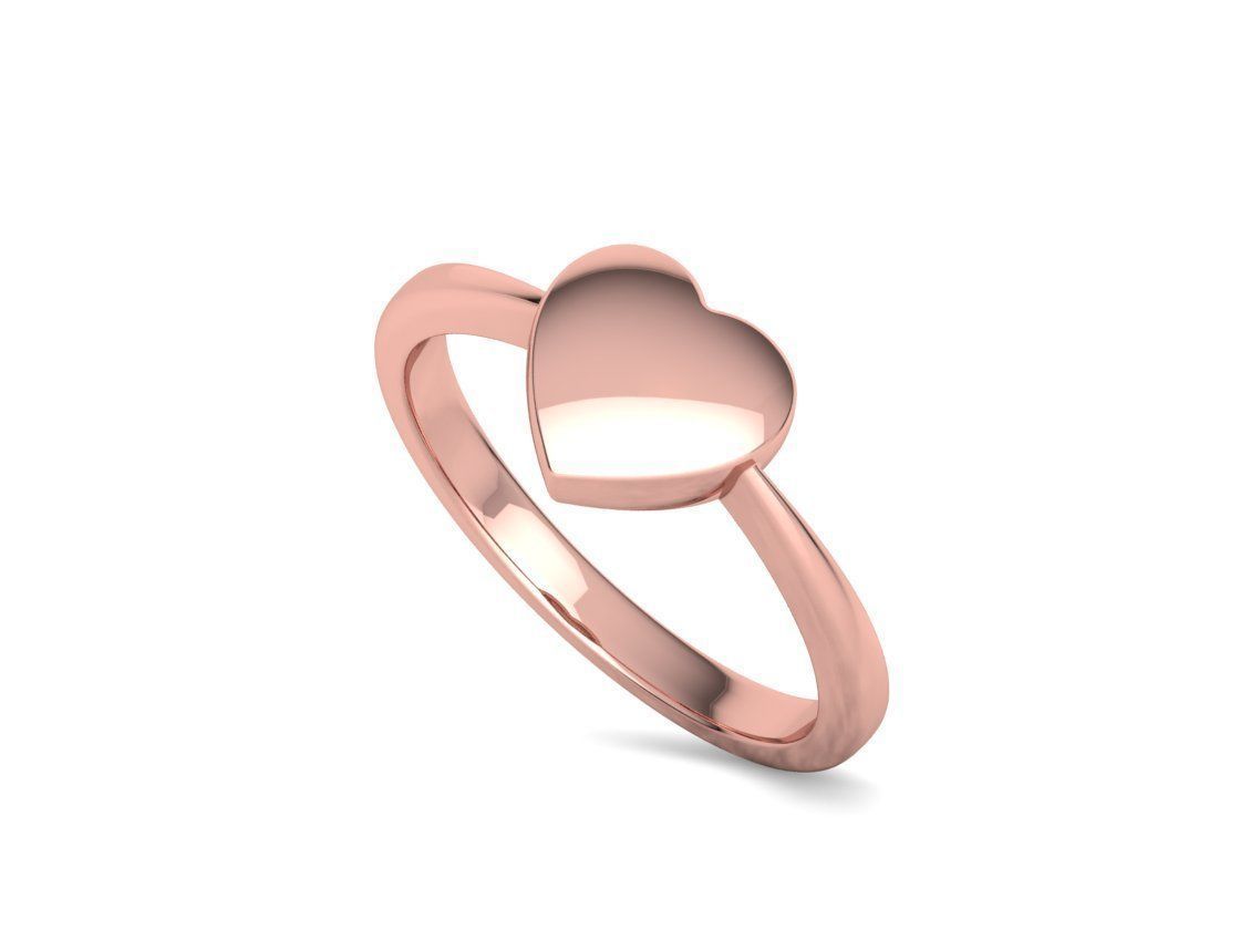 Small Heart Flat Ring Tiny Heart Band 3D print model 3D print model_24