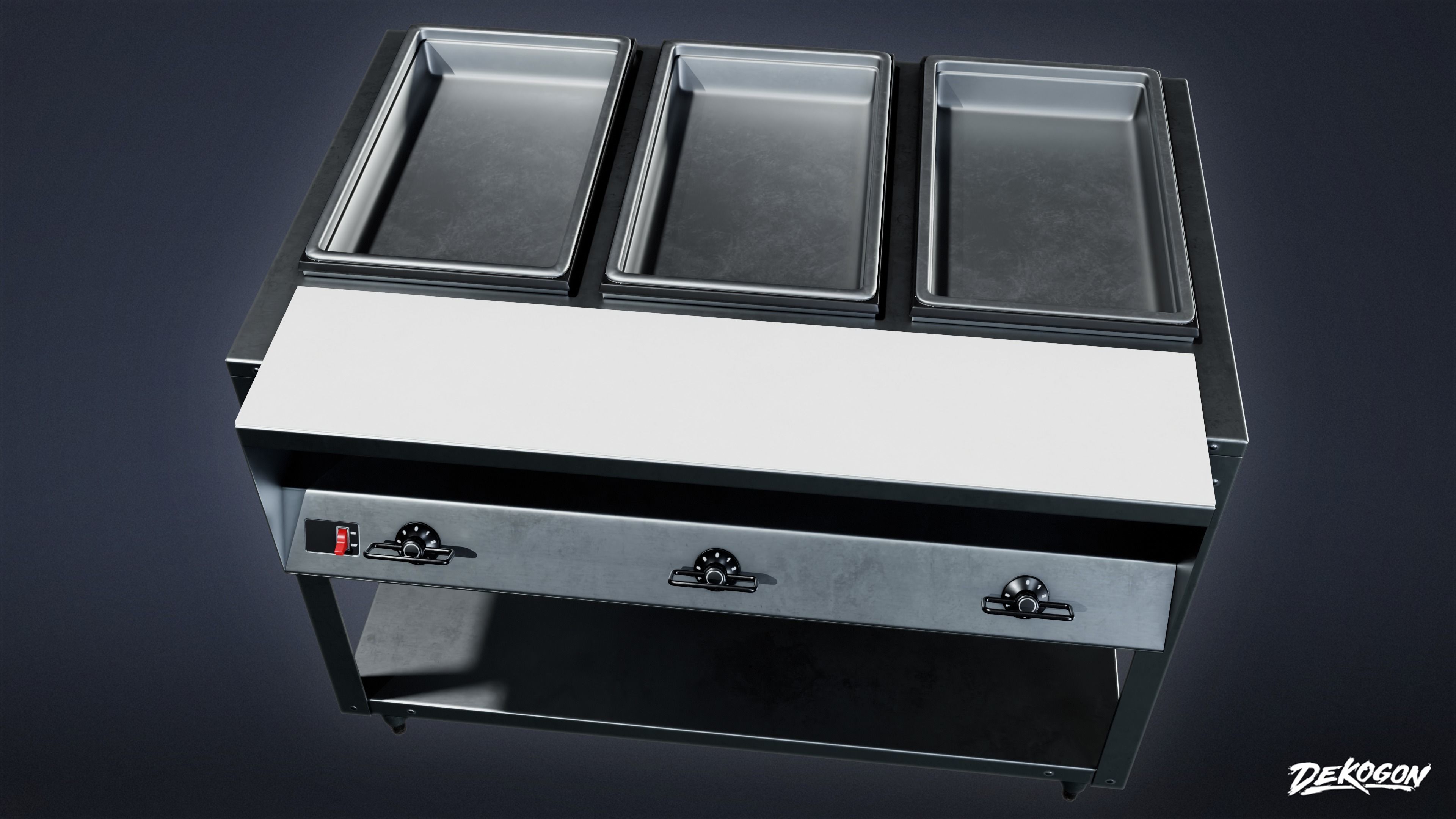 KITCHEN - Food Table 01 - LOW POLY Low-poly 3D model_7