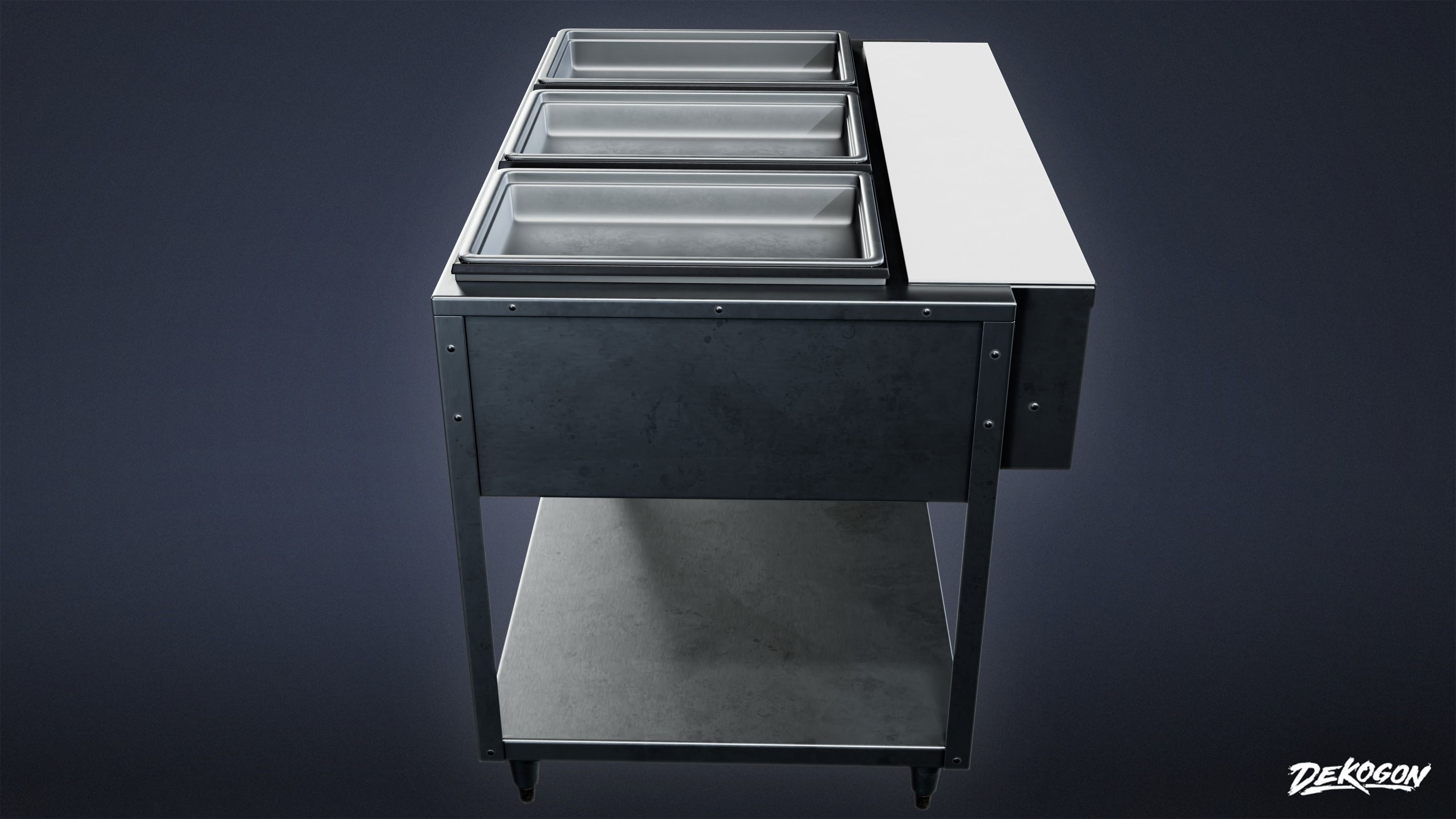 KITCHEN - Food Table 01 - LOW POLY Low-poly 3D model_4