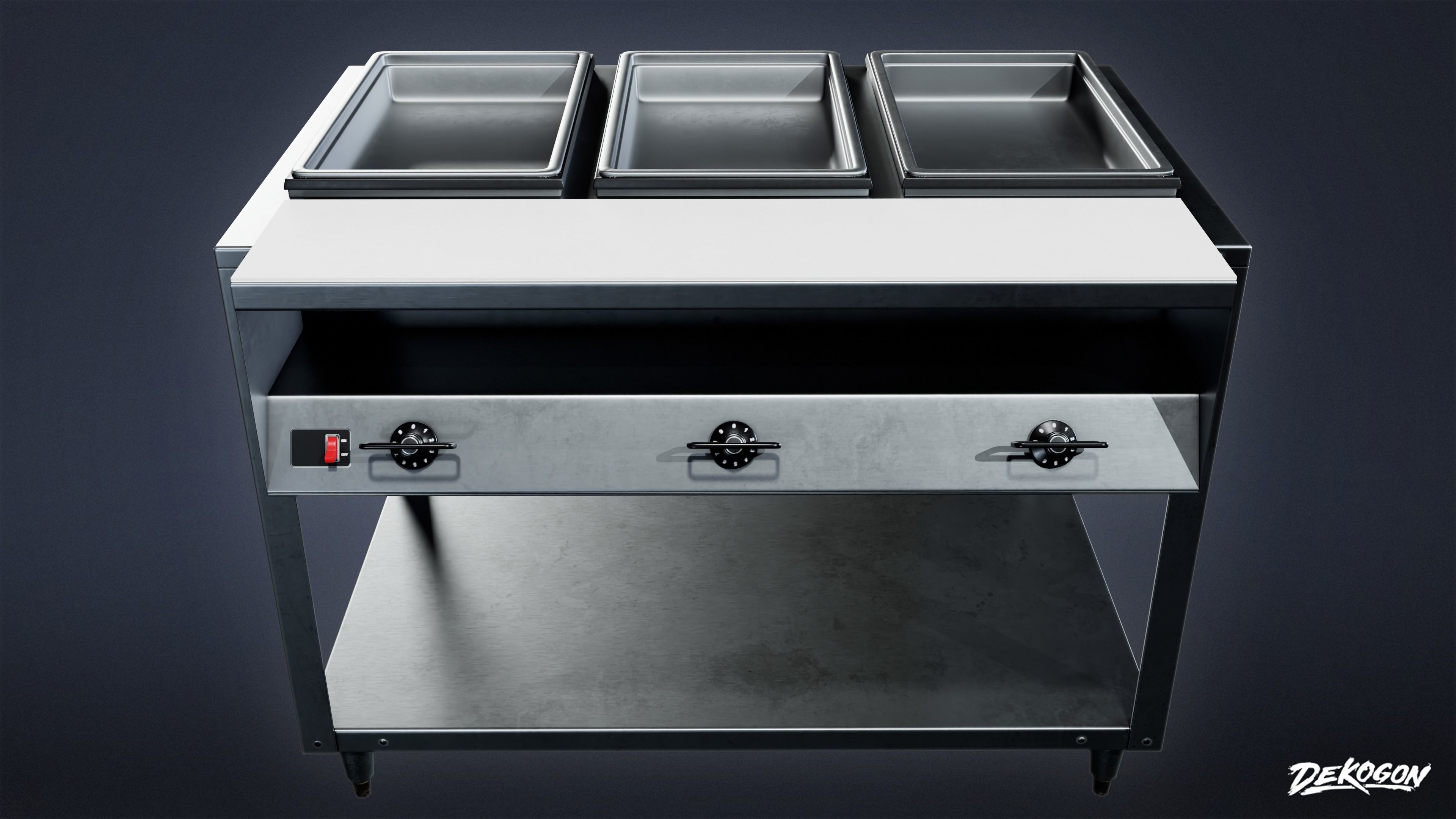 KITCHEN - Food Table 01 - LOW POLY Low-poly 3D model_2