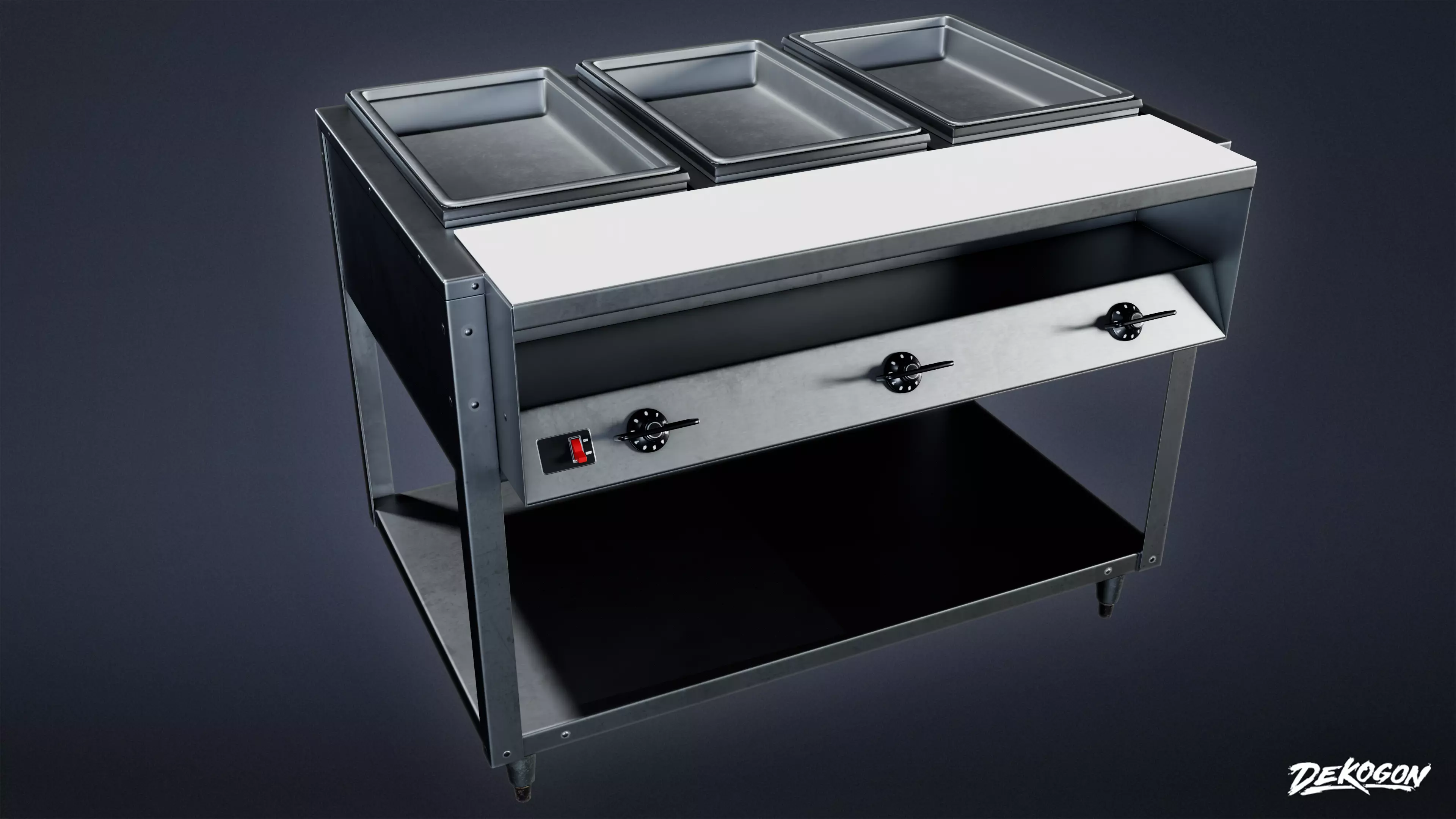 KITCHEN - Food Table 01 - LOW POLY Low-poly 3D model_0