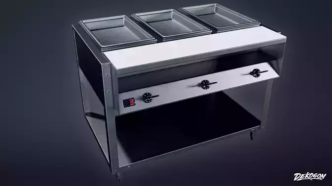KITCHEN - Food Table 01 - LOW POLY Low-poly 3D model
