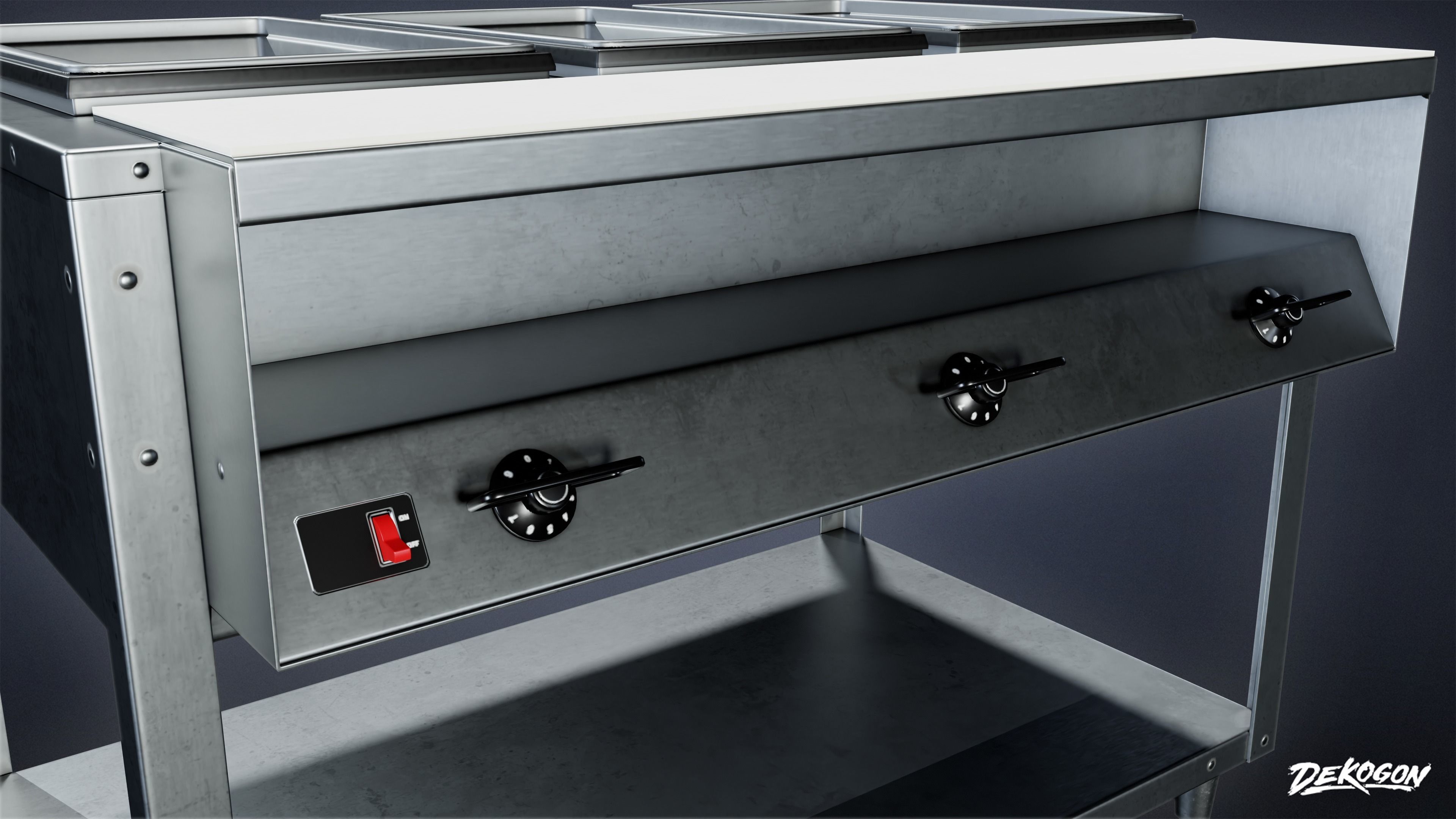 KITCHEN - Food Table 01 - LOW POLY Low-poly 3D model_6