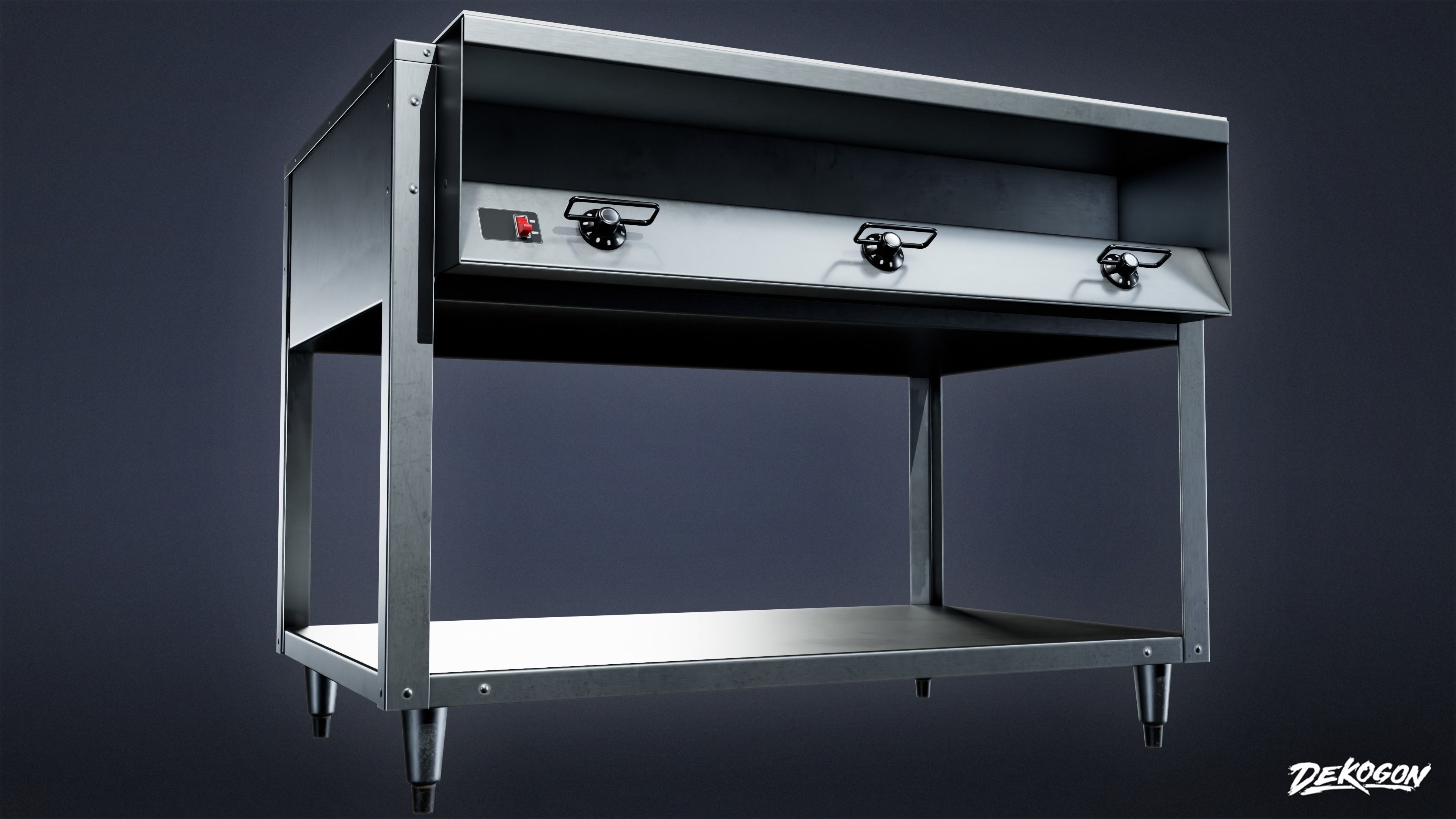 KITCHEN - Food Table 01 - LOW POLY Low-poly 3D model_5