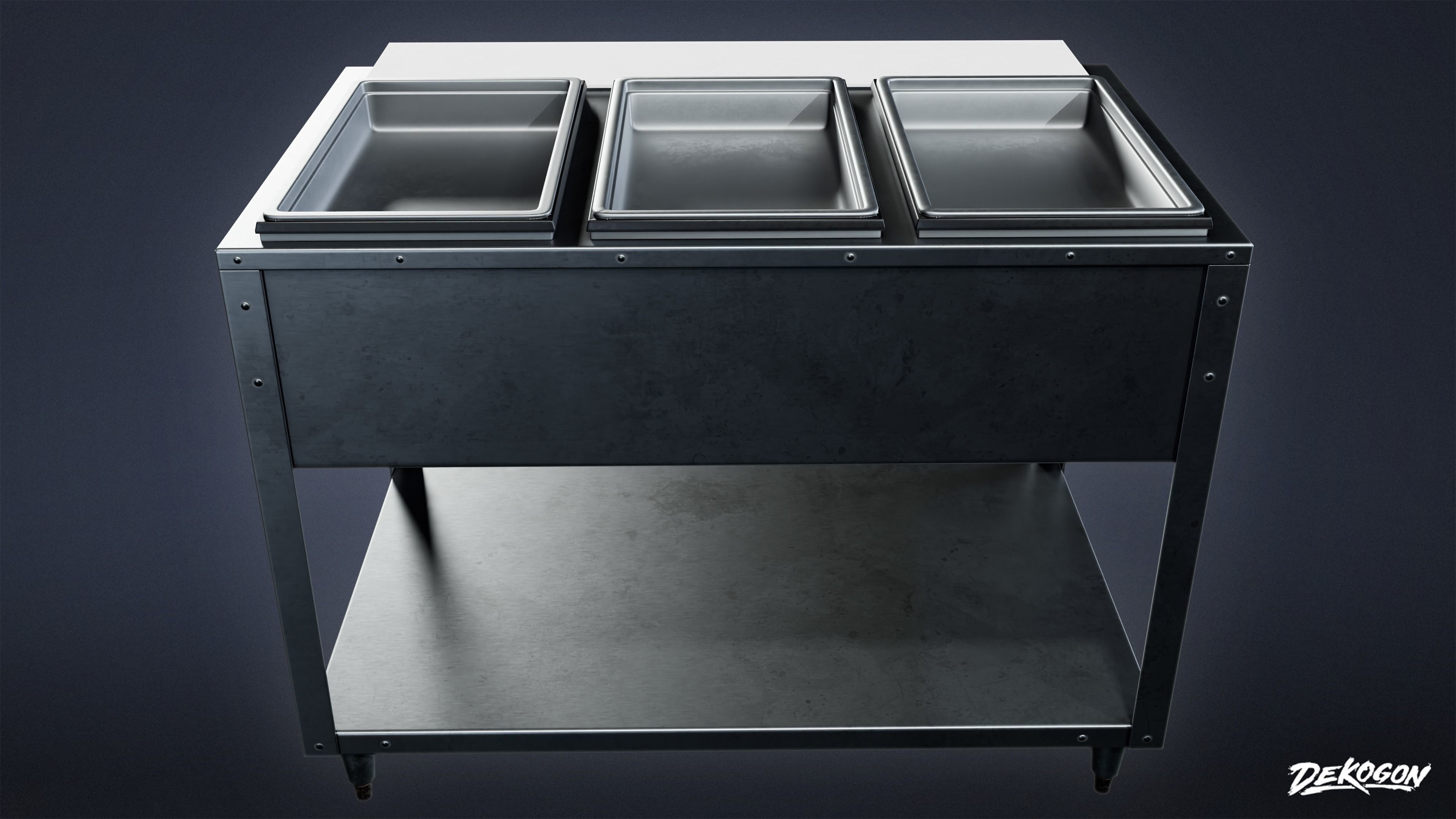 KITCHEN - Food Table 01 - LOW POLY Low-poly 3D model_3