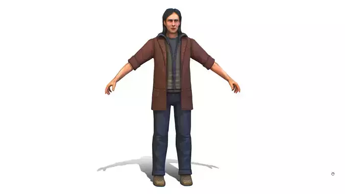 Male Young Guy Jeans Brown Jacket Student