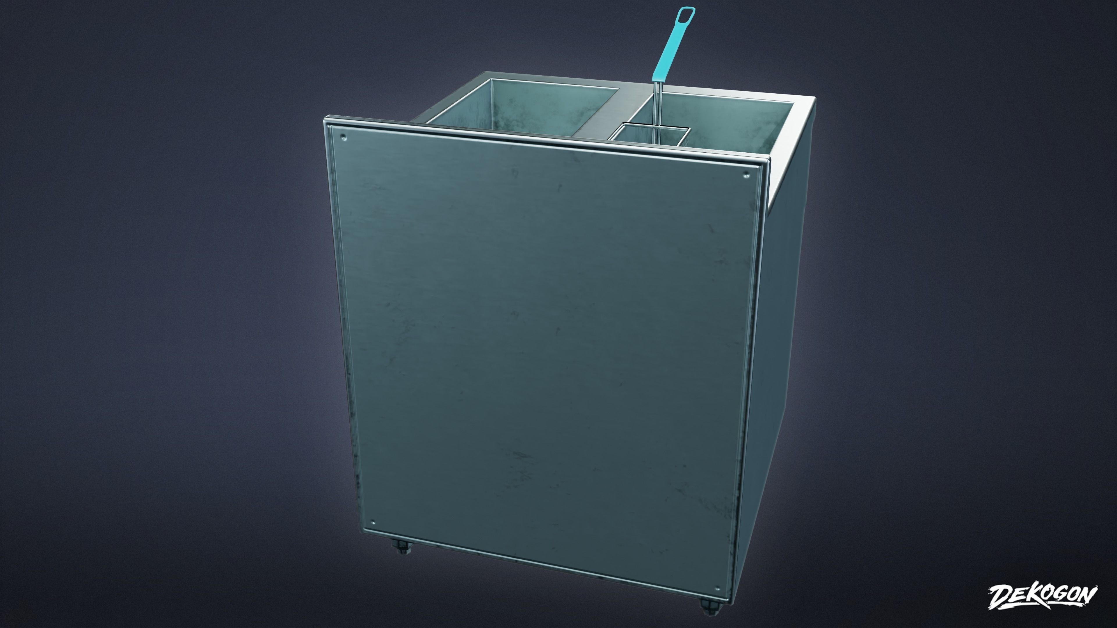 KITCHEN - Fryer 01 - LOW POLY Low-poly 3D model_4