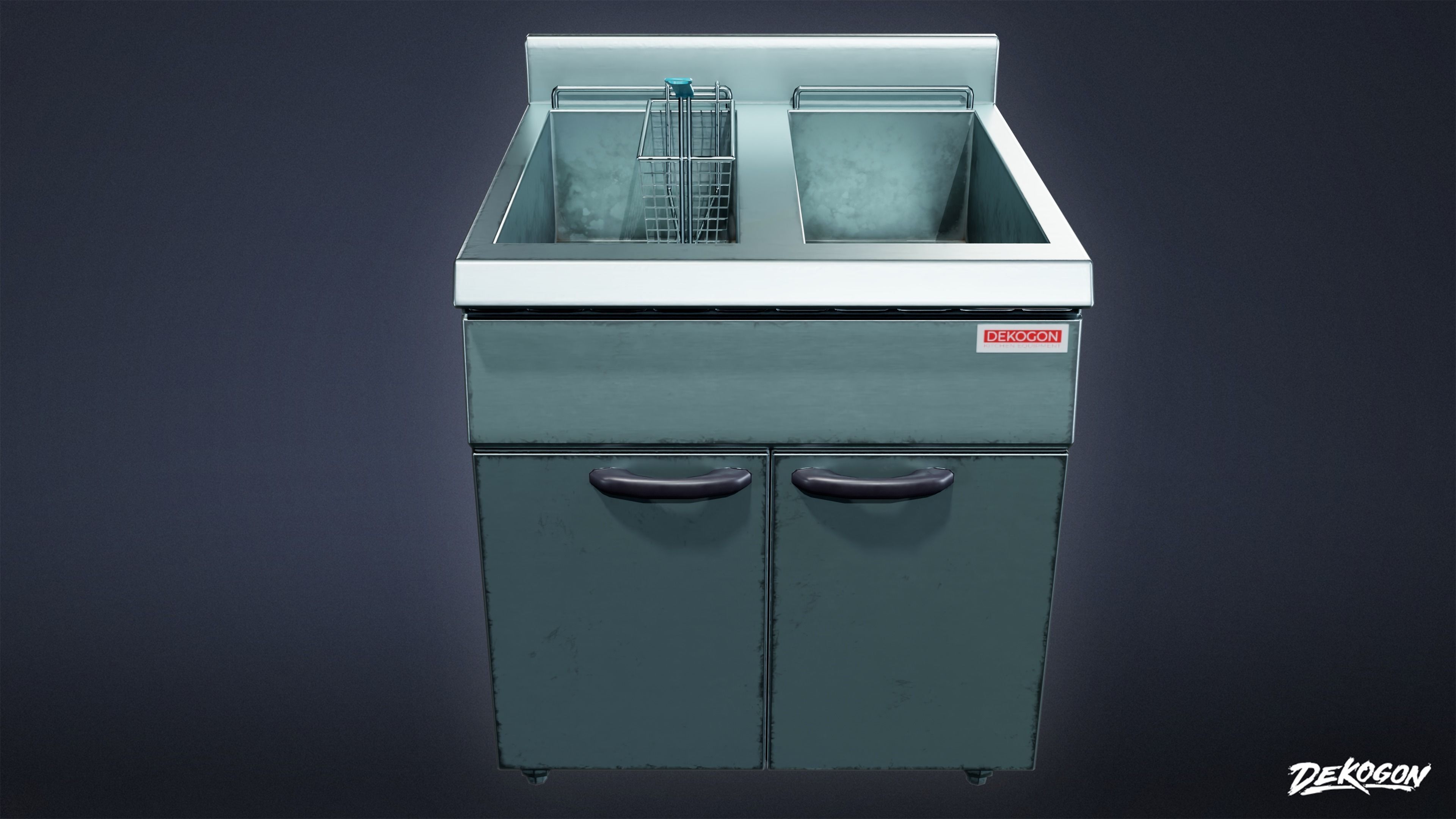 KITCHEN - Fryer 01 - LOW POLY Low-poly 3D model_2