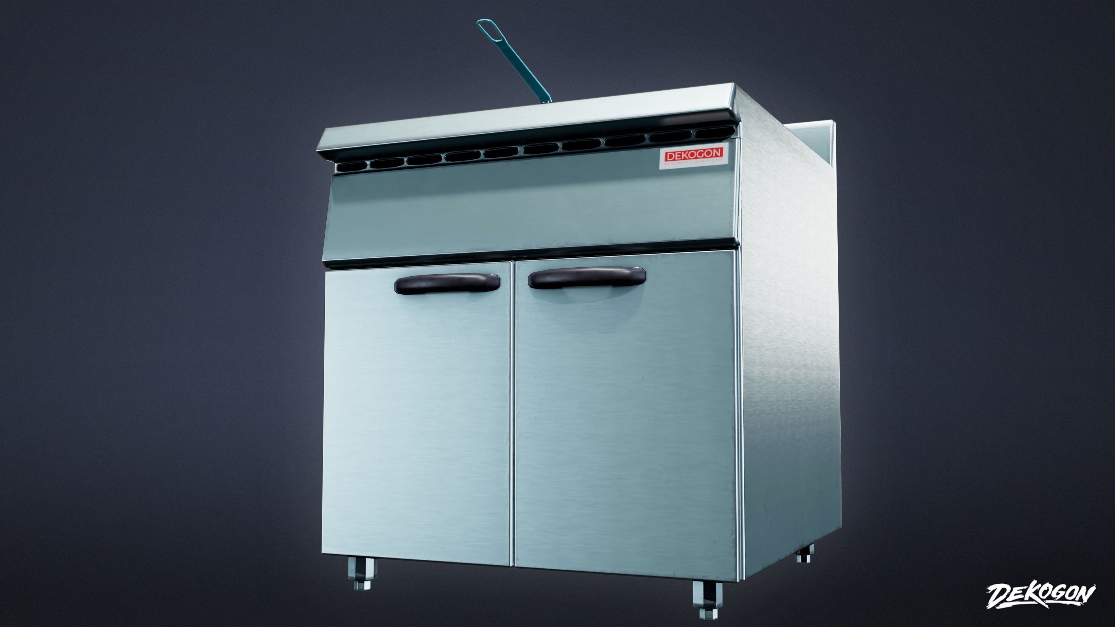 KITCHEN - Fryer 01 - LOW POLY Low-poly 3D model_6