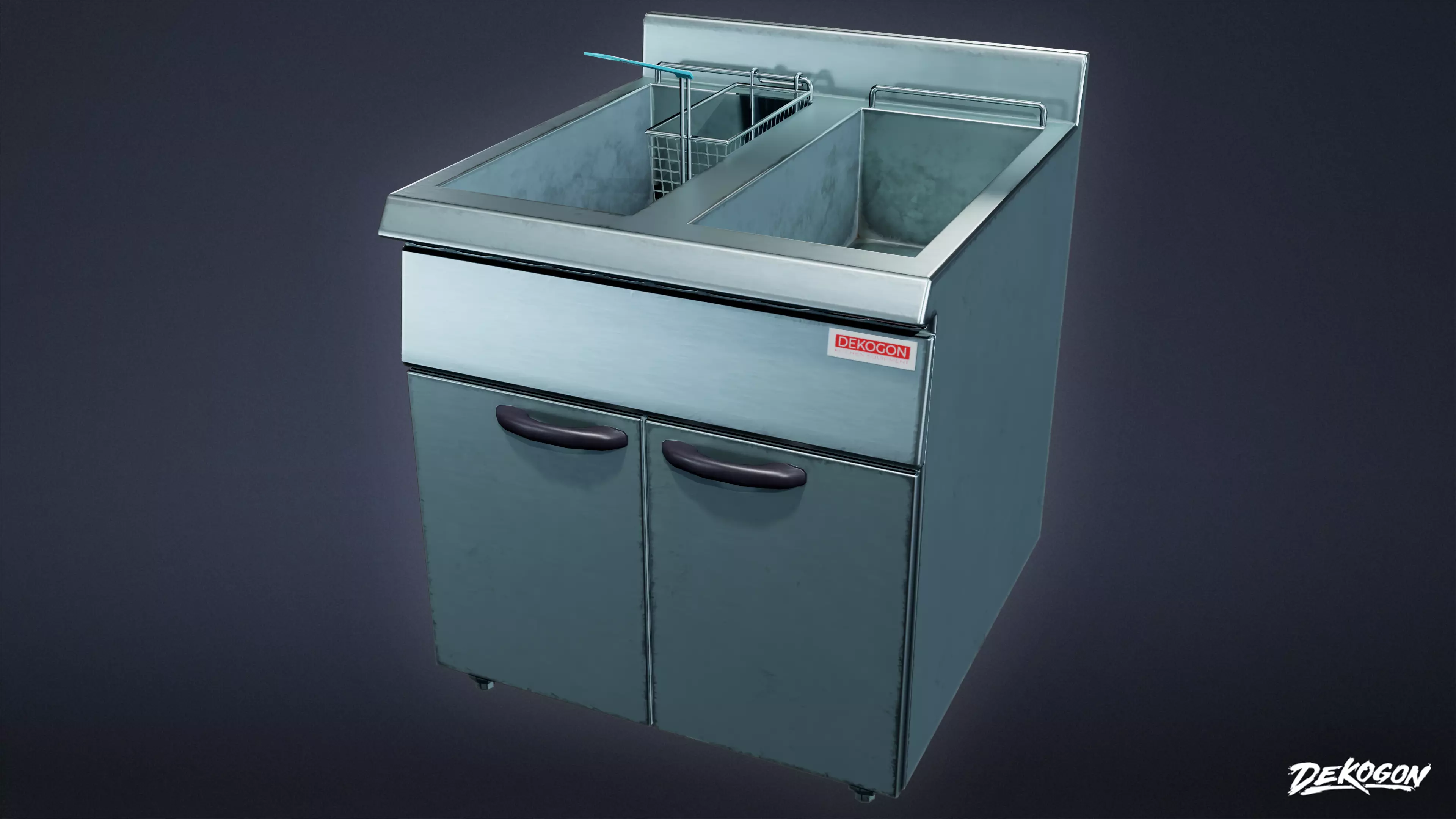 KITCHEN - Fryer 01 - LOW POLY Low-poly 3D model_0