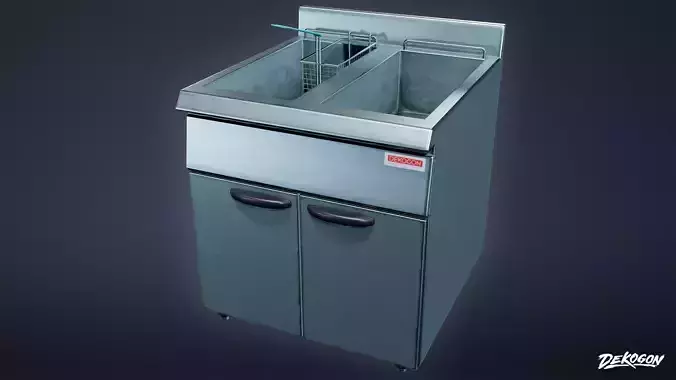 KITCHEN - Fryer 01 - LOW POLY Low-poly 3D model