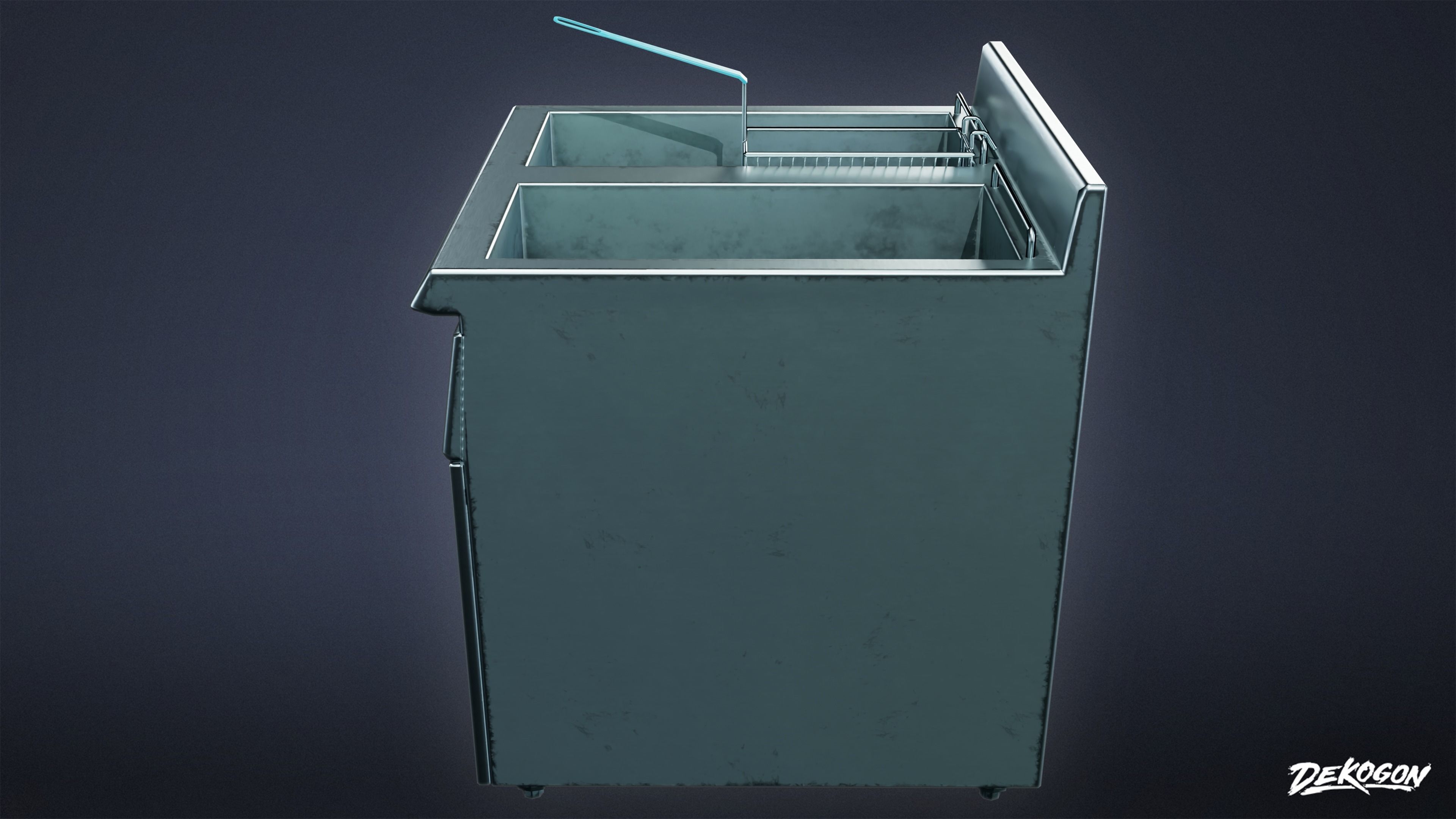 KITCHEN - Fryer 01 - LOW POLY Low-poly 3D model_3