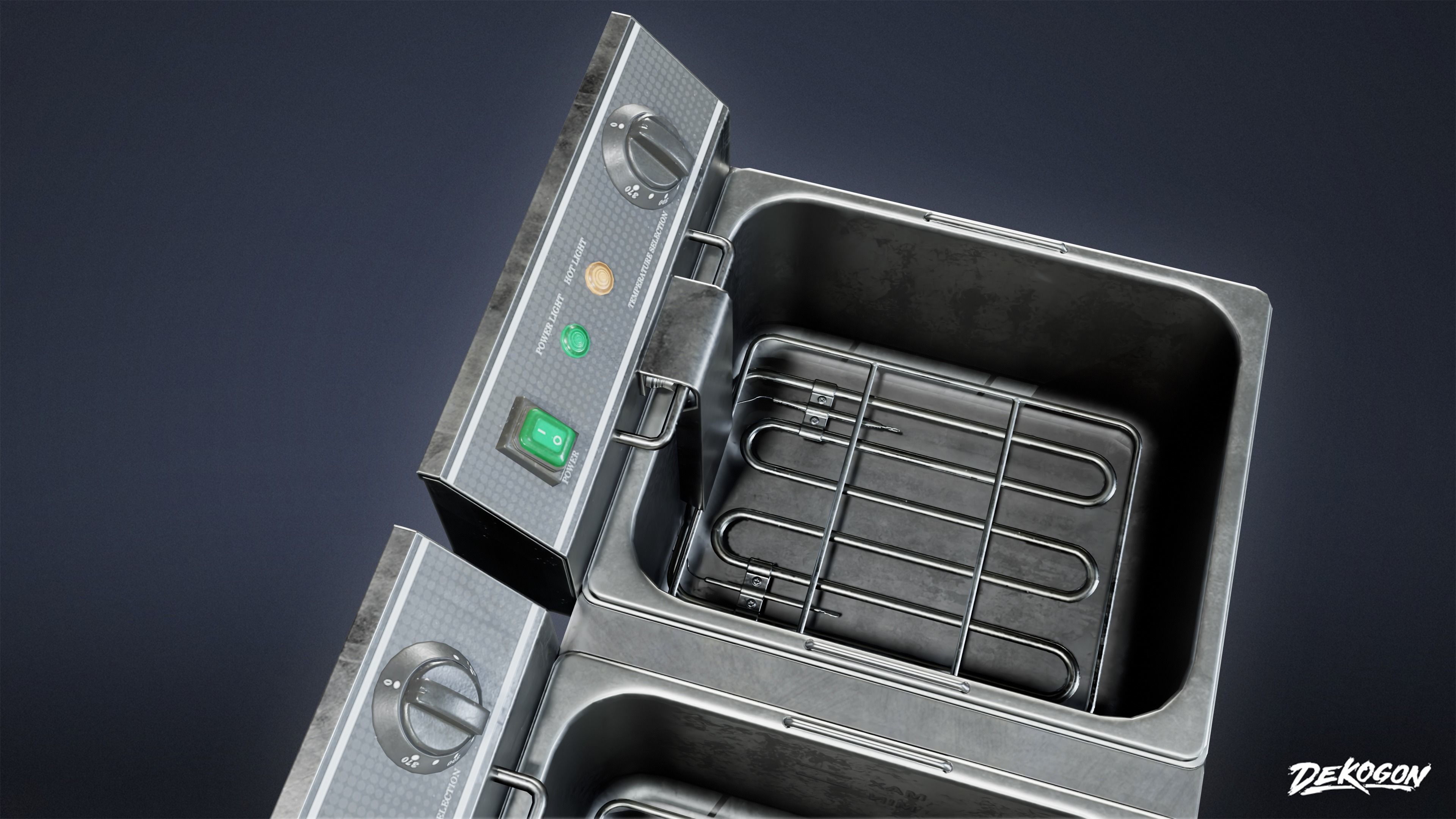 KITCHEN - Fryer 02 - LOW POLY Low-poly 3D model_8