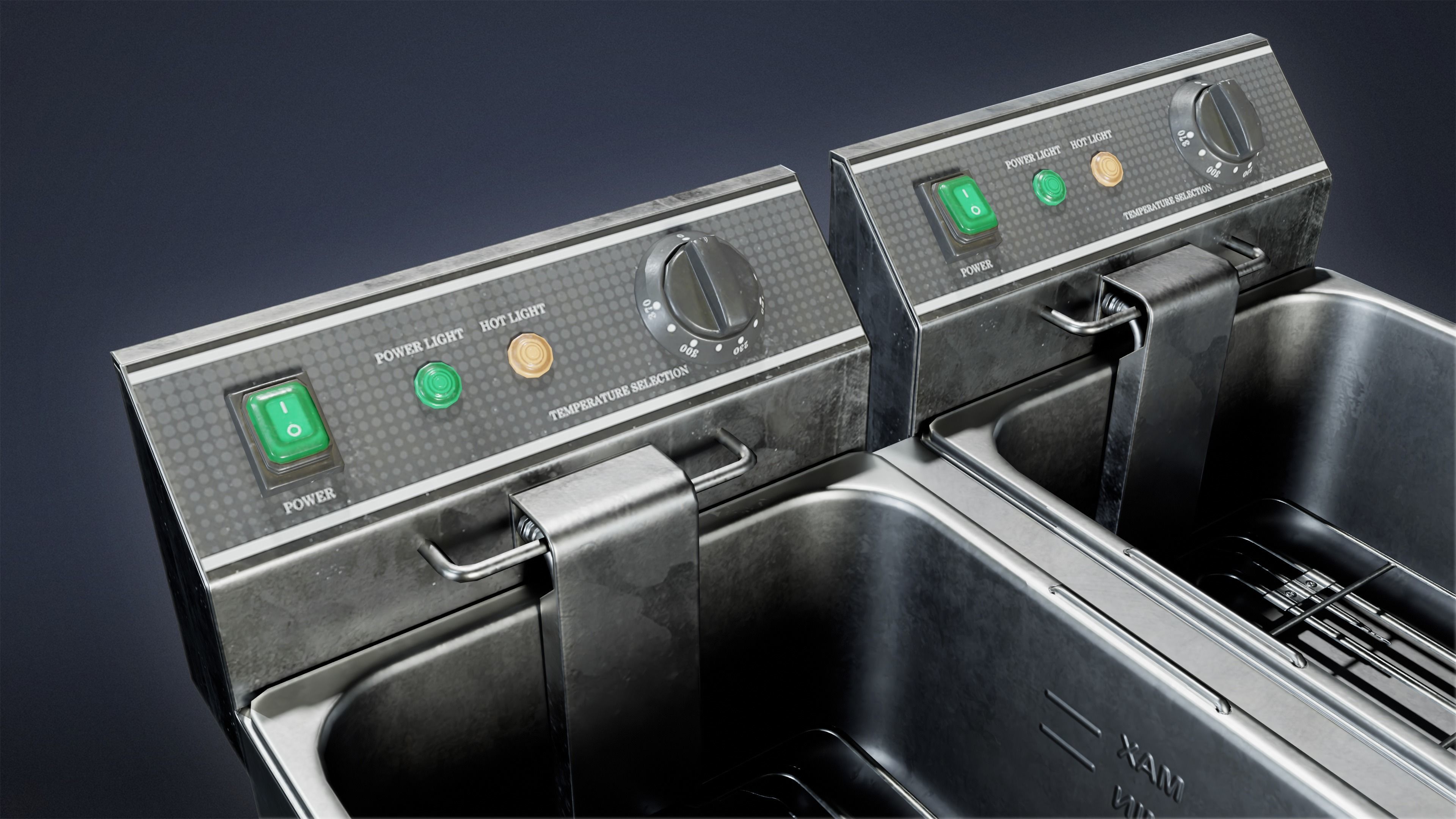 KITCHEN - Fryer 02 - LOW POLY Low-poly 3D model_5