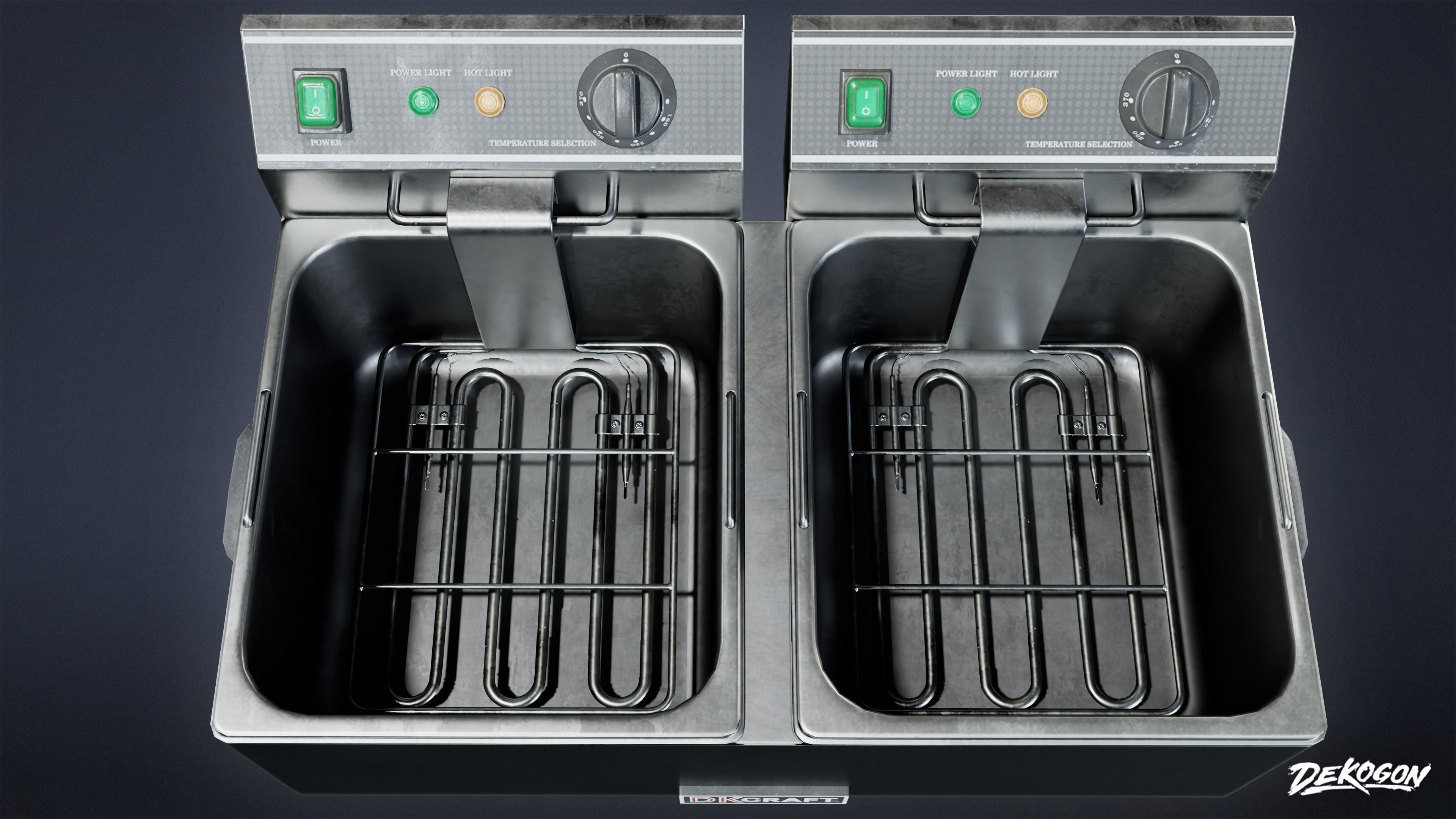 KITCHEN - Fryer 02 - LOW POLY Low-poly 3D model_6