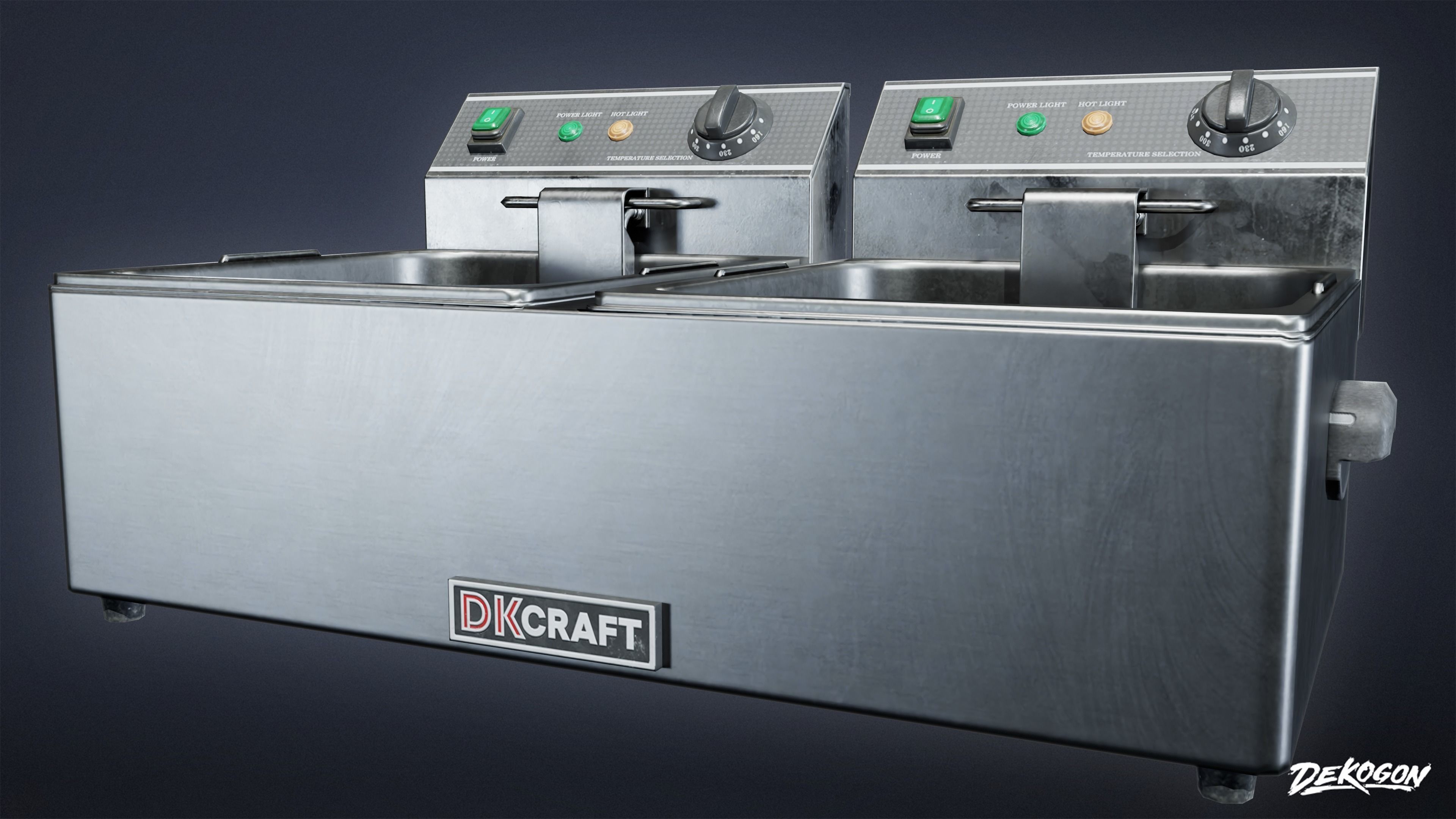 KITCHEN - Fryer 02 - LOW POLY Low-poly 3D model_7