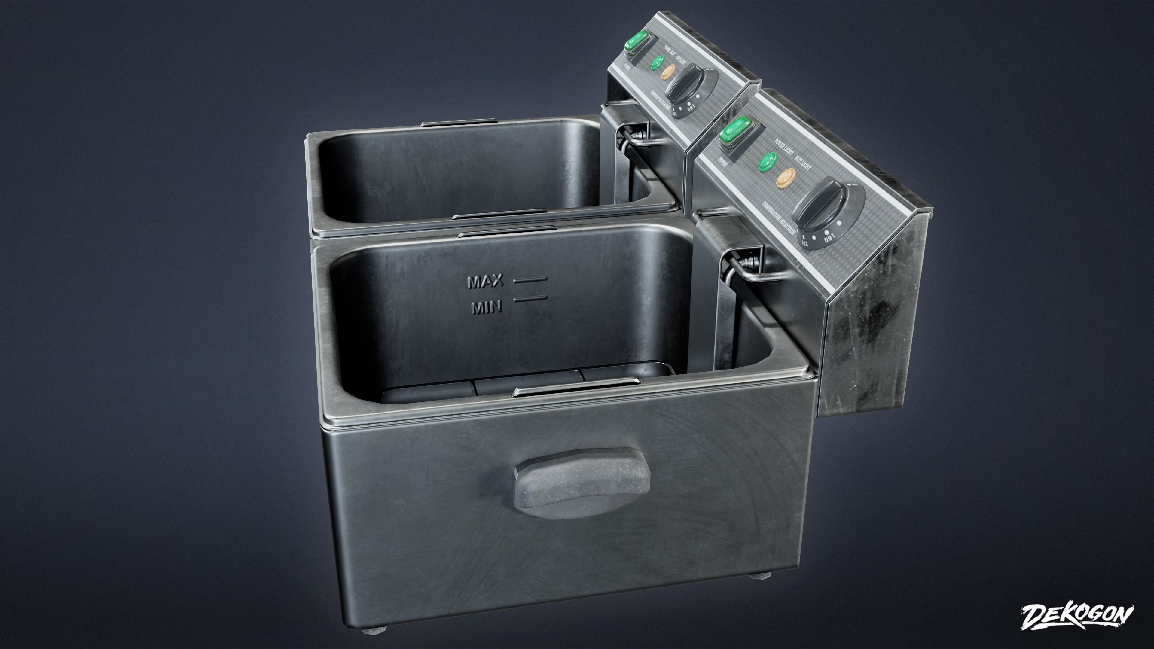 KITCHEN - Fryer 02 - LOW POLY Low-poly 3D model_3