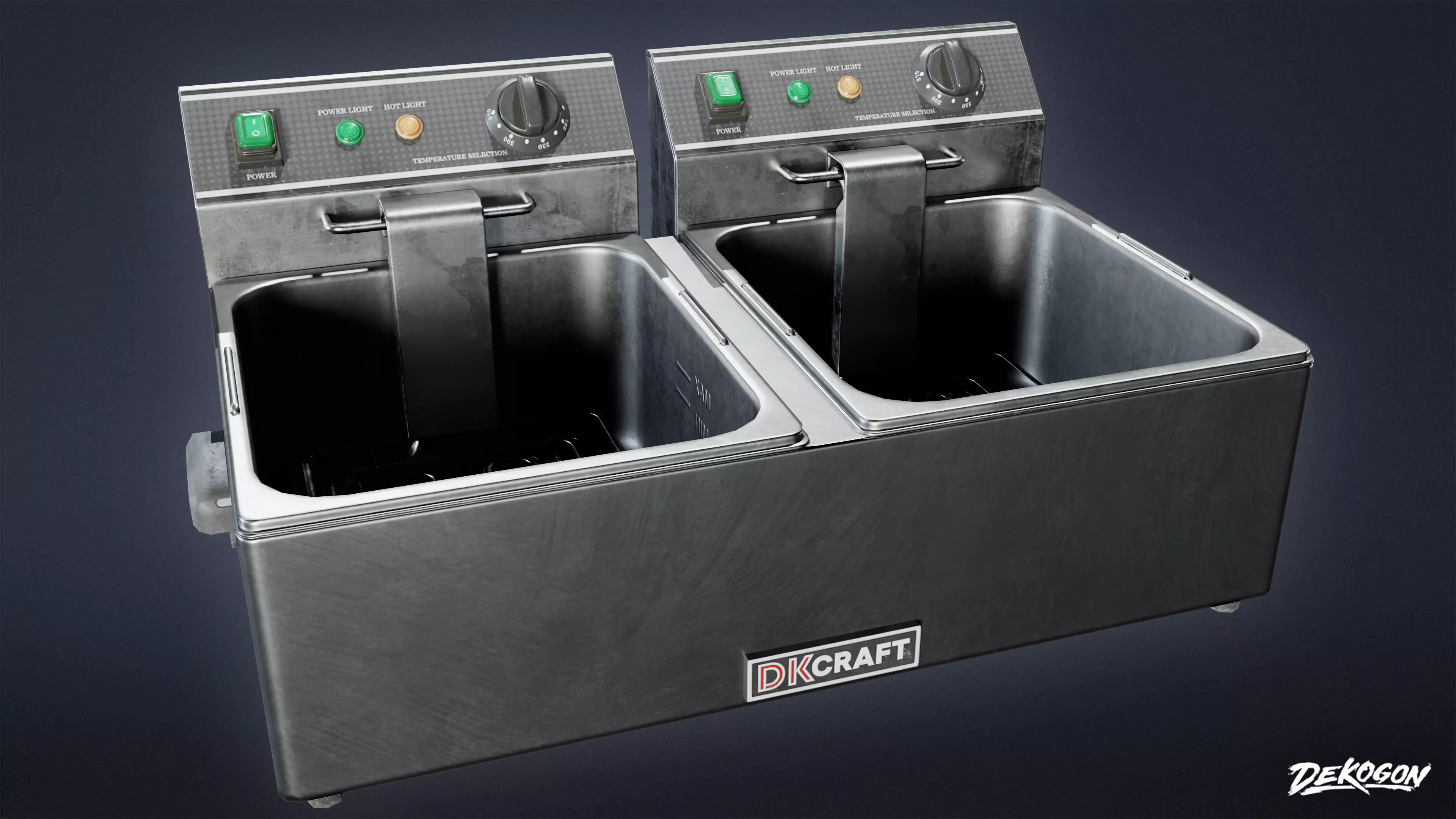 KITCHEN - Fryer 02 - LOW POLY Low-poly 3D model_0