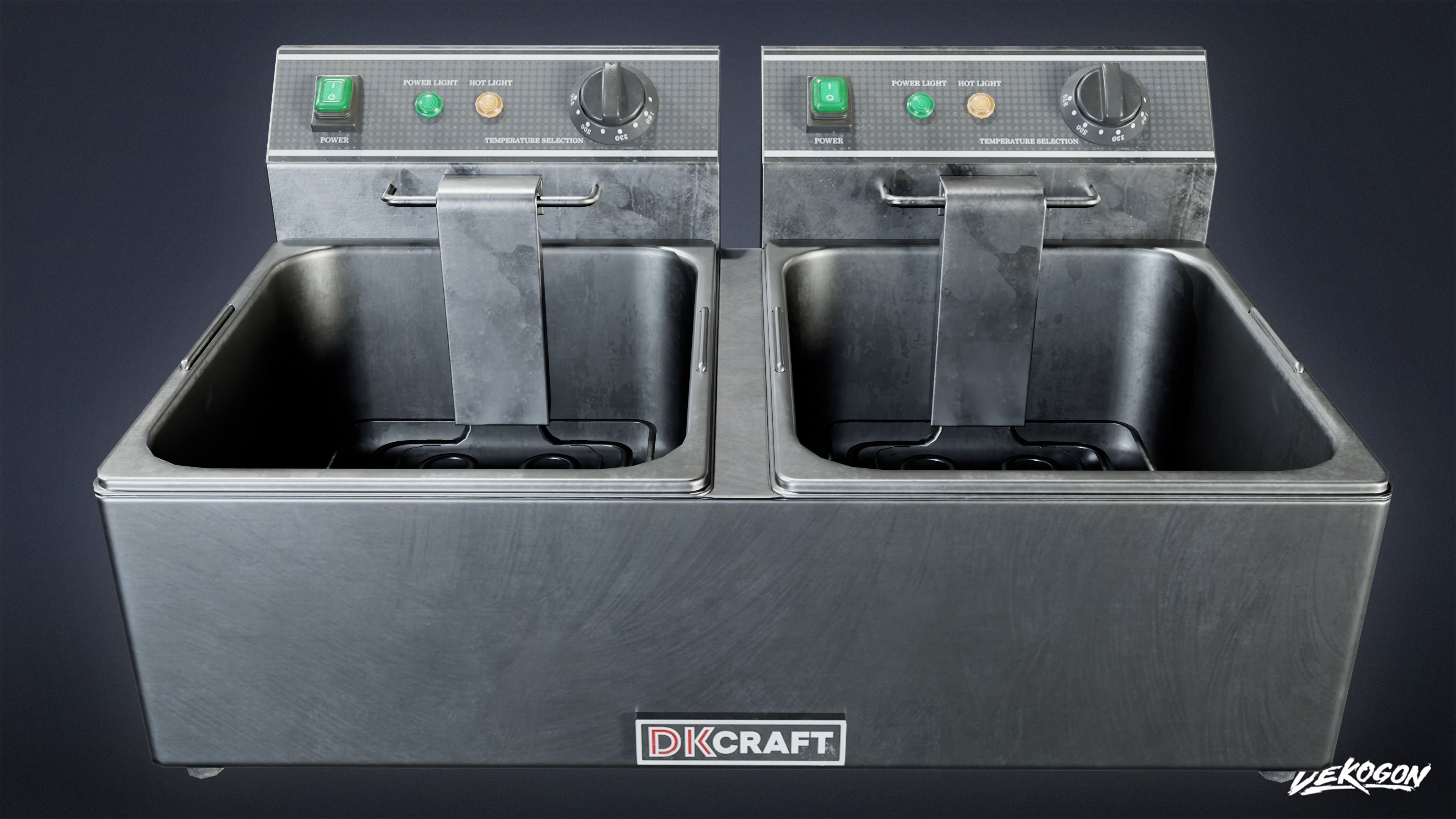 KITCHEN - Fryer 02 - LOW POLY Low-poly 3D model_2