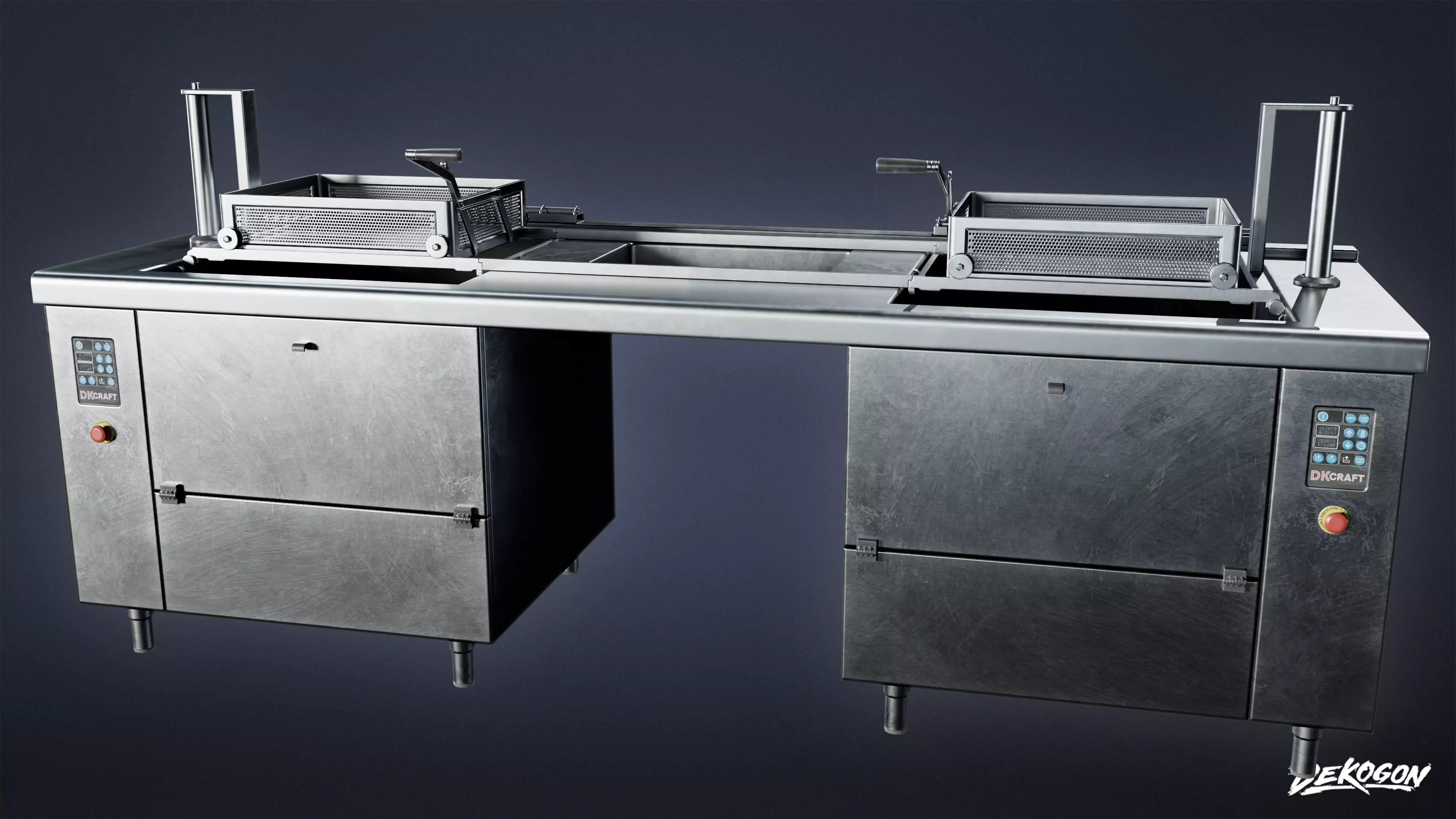 KITCHEN - Fryer 04 - LOW POLY Low-poly 3D model