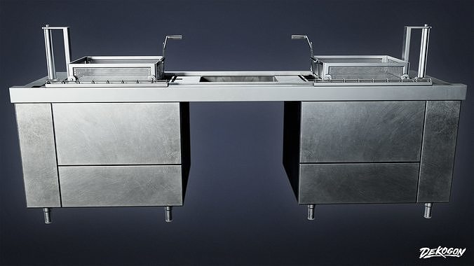 KITCHEN - Fryer 04 - LOW POLY Low-poly 3D model 5