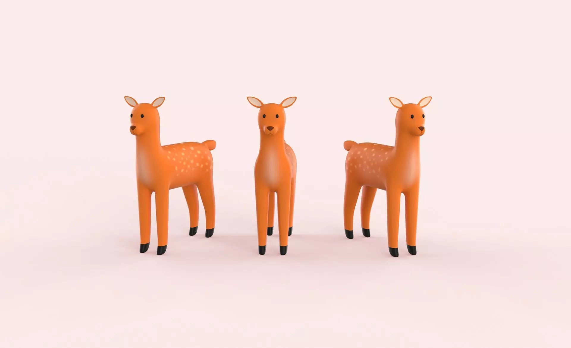 Cartoon Deer Animal Style Cute Low-poly 3D model