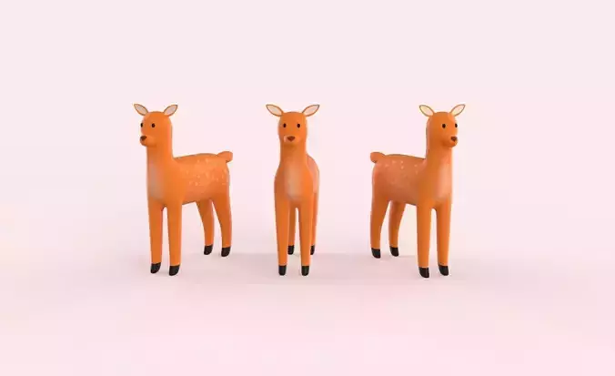 Cartoon Deer Animal Style Cute 