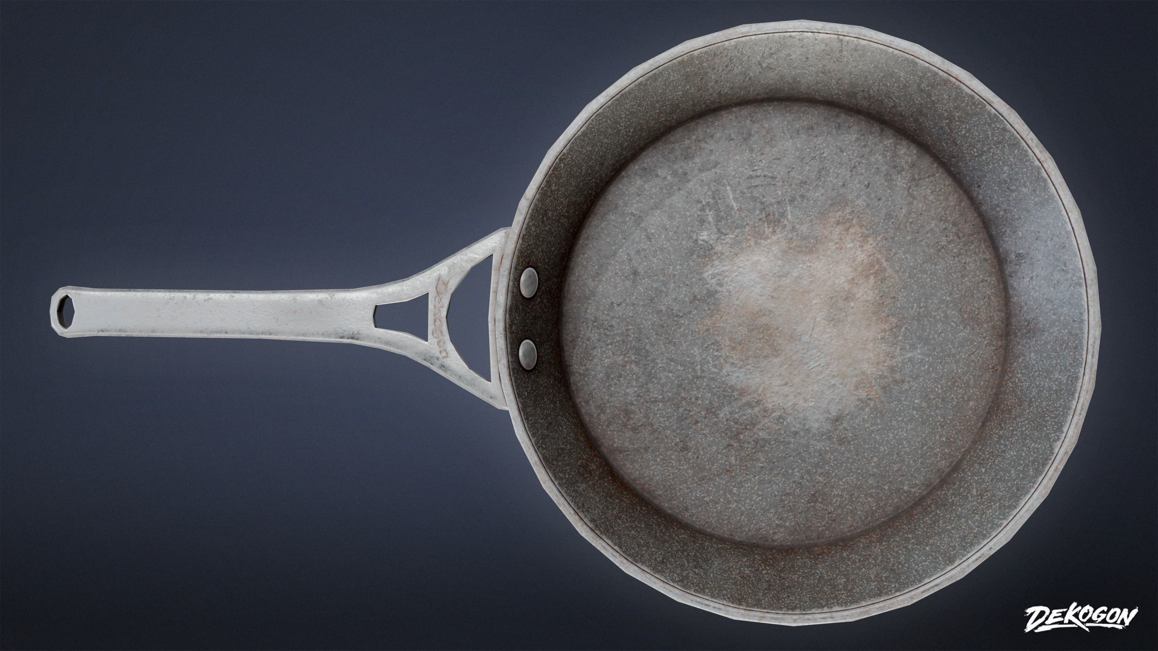 KITCHEN - Frying Pan 01 - LOW POLY Low-poly 3D model_5