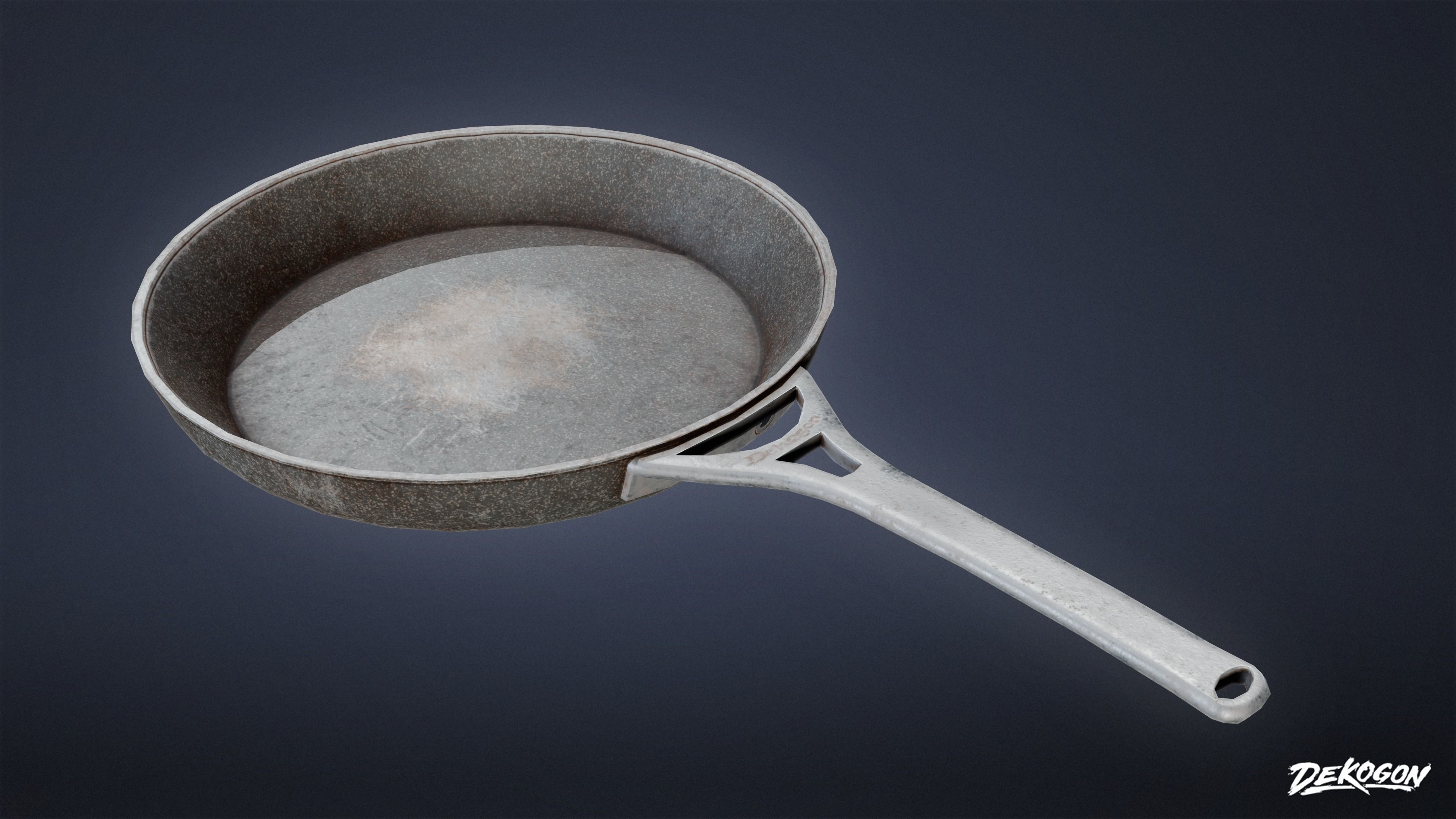 KITCHEN - Frying Pan 01 - LOW POLY Low-poly 3D model_3