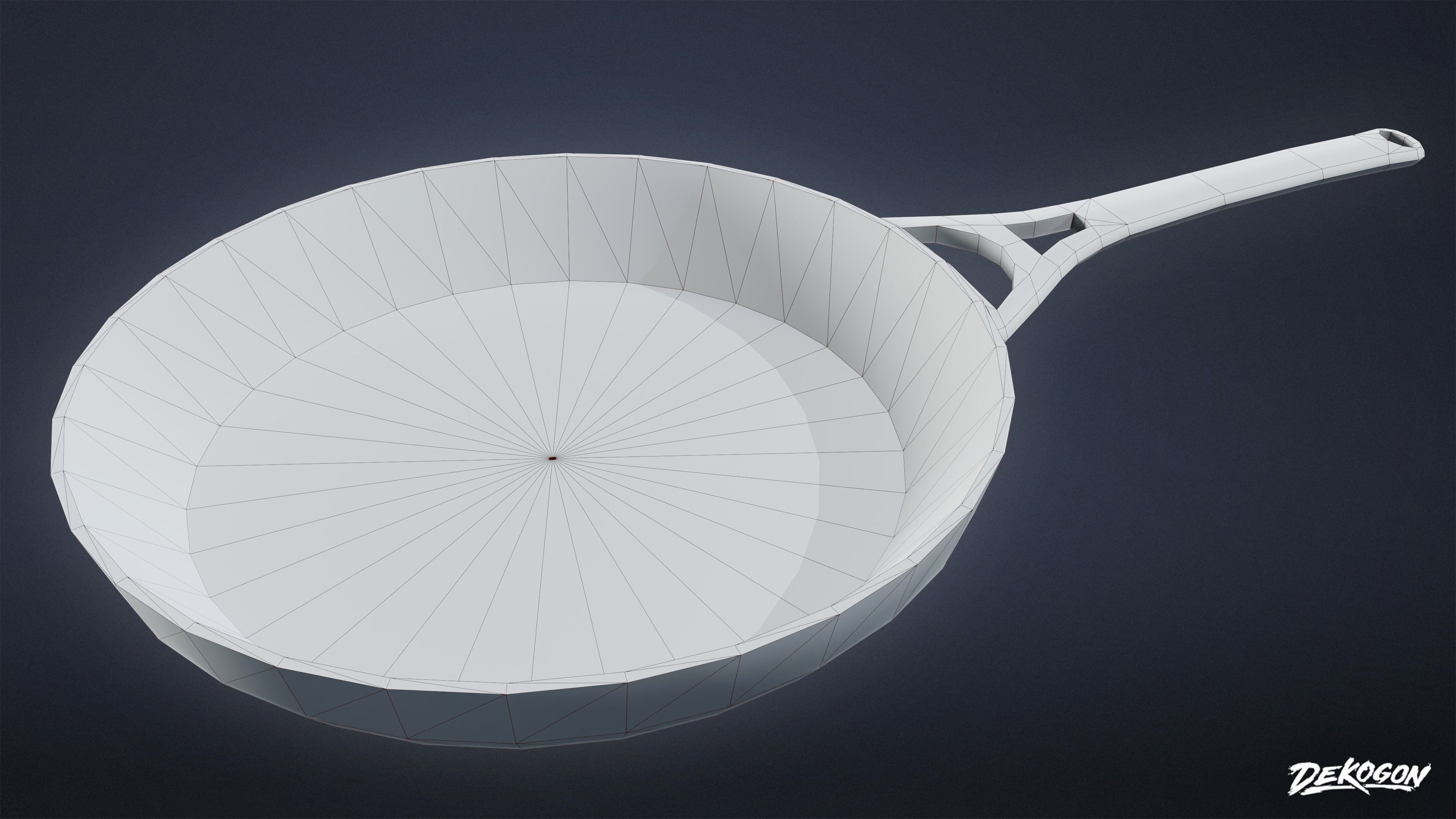 KITCHEN - Frying Pan 01 - LOW POLY Low-poly 3D model_1
