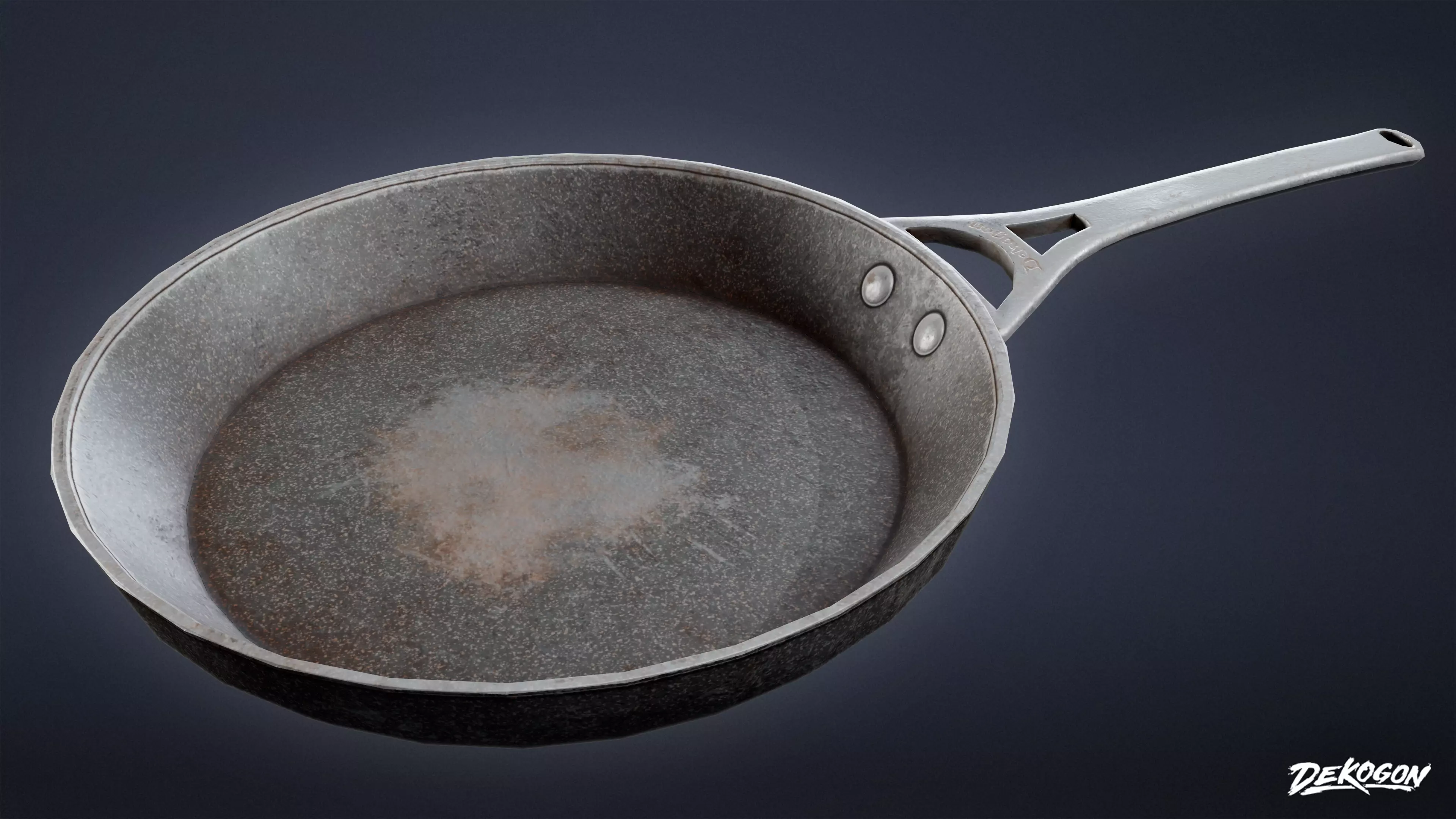 KITCHEN - Frying Pan 01 - LOW POLY Low-poly 3D model_0