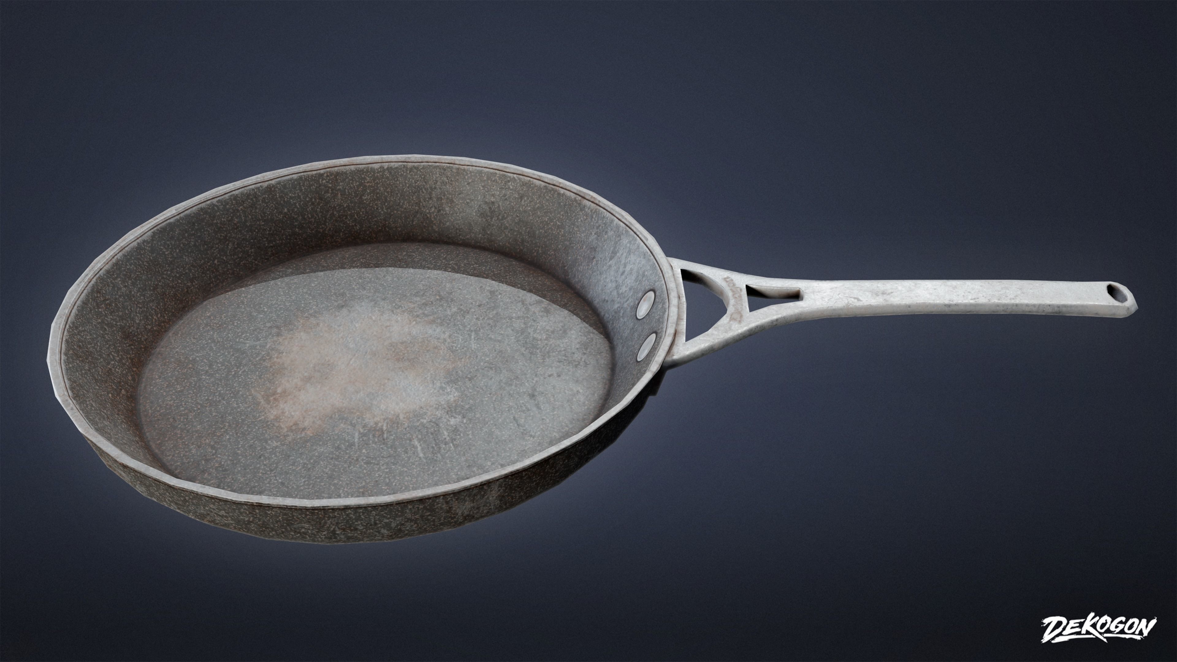 KITCHEN - Frying Pan 01 - LOW POLY Low-poly 3D model_2