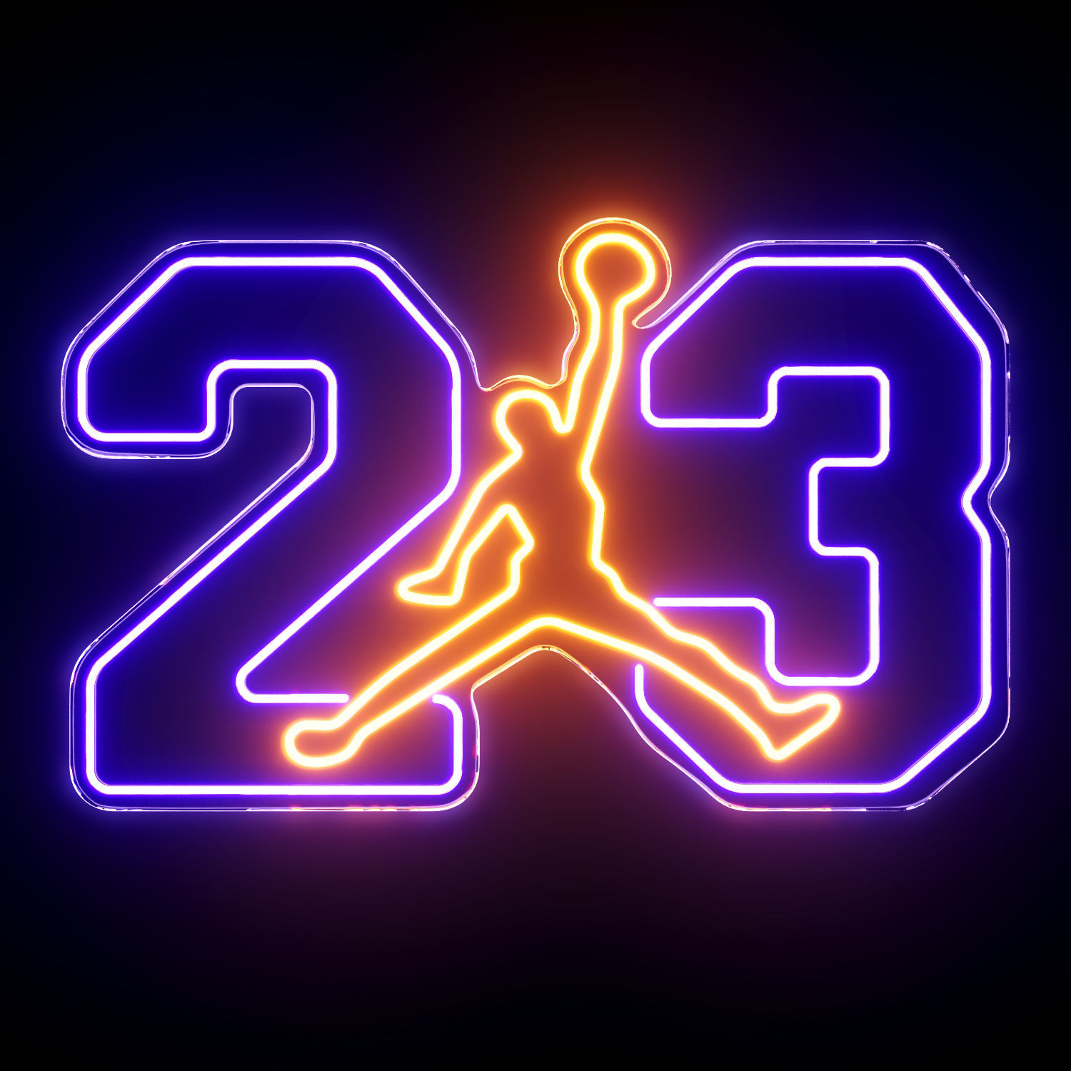 23 Jordan Neon Sign 3D model_1