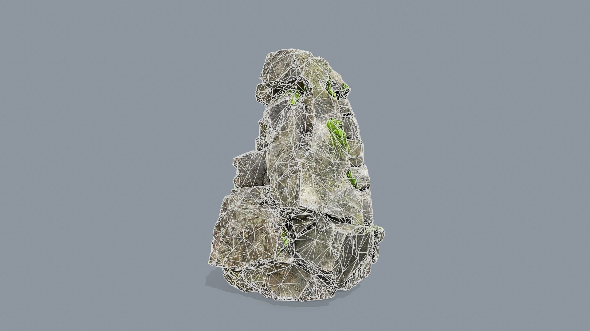 mossy rocks Low-poly 3D model_12