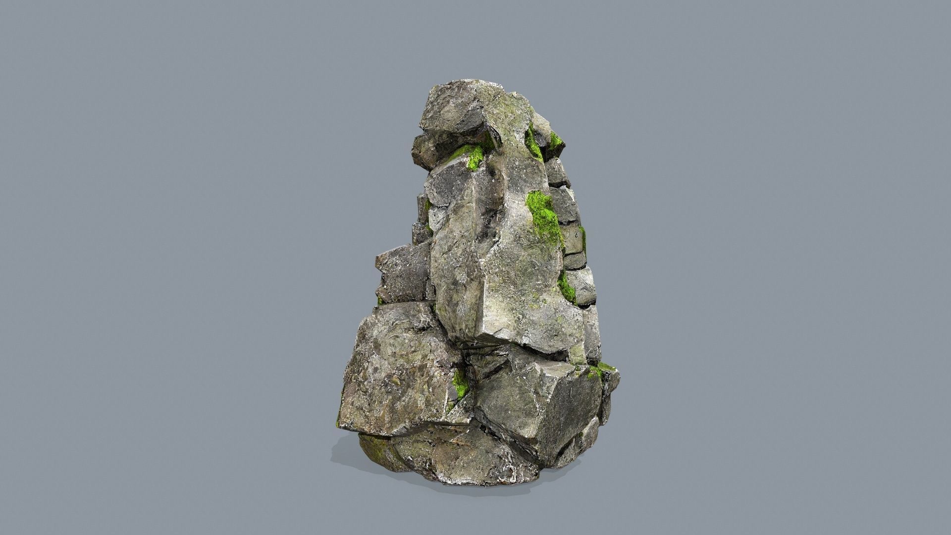 mossy rocks Low-poly 3D model_11