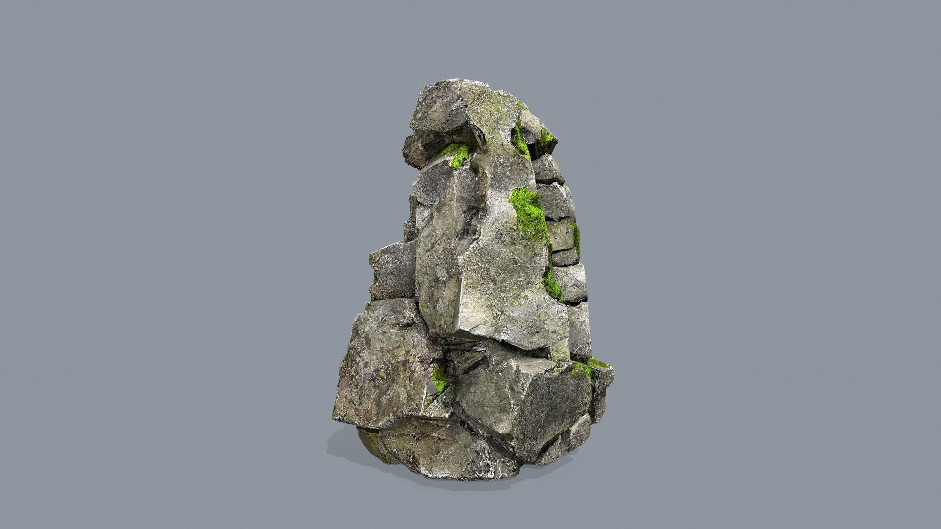 mossy rocks Low-poly 3D model_3